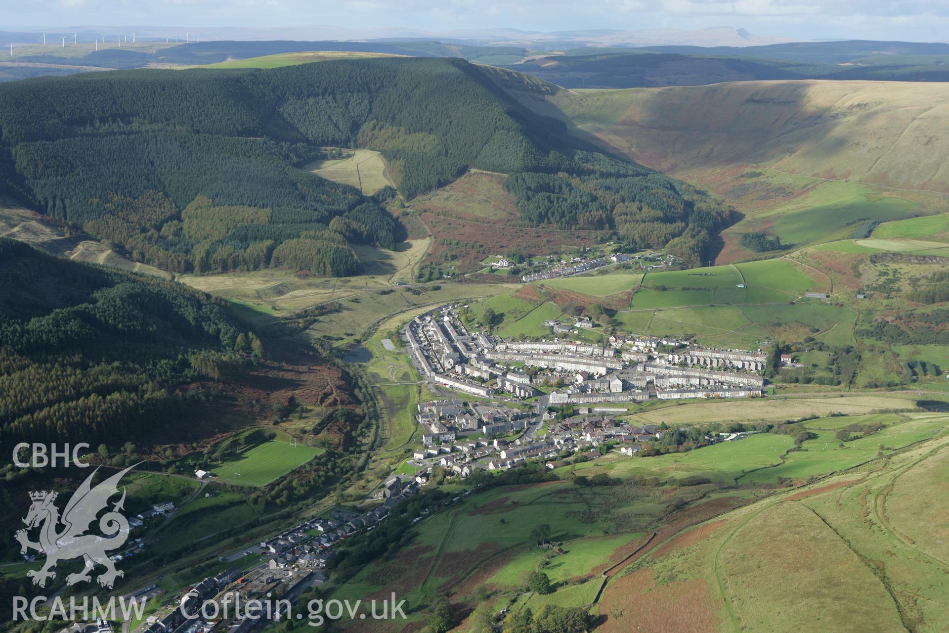 RCAHMW colour oblique photograph of Blaengarw, from the south-east. Taken by Toby Driver on 16/10/2008.