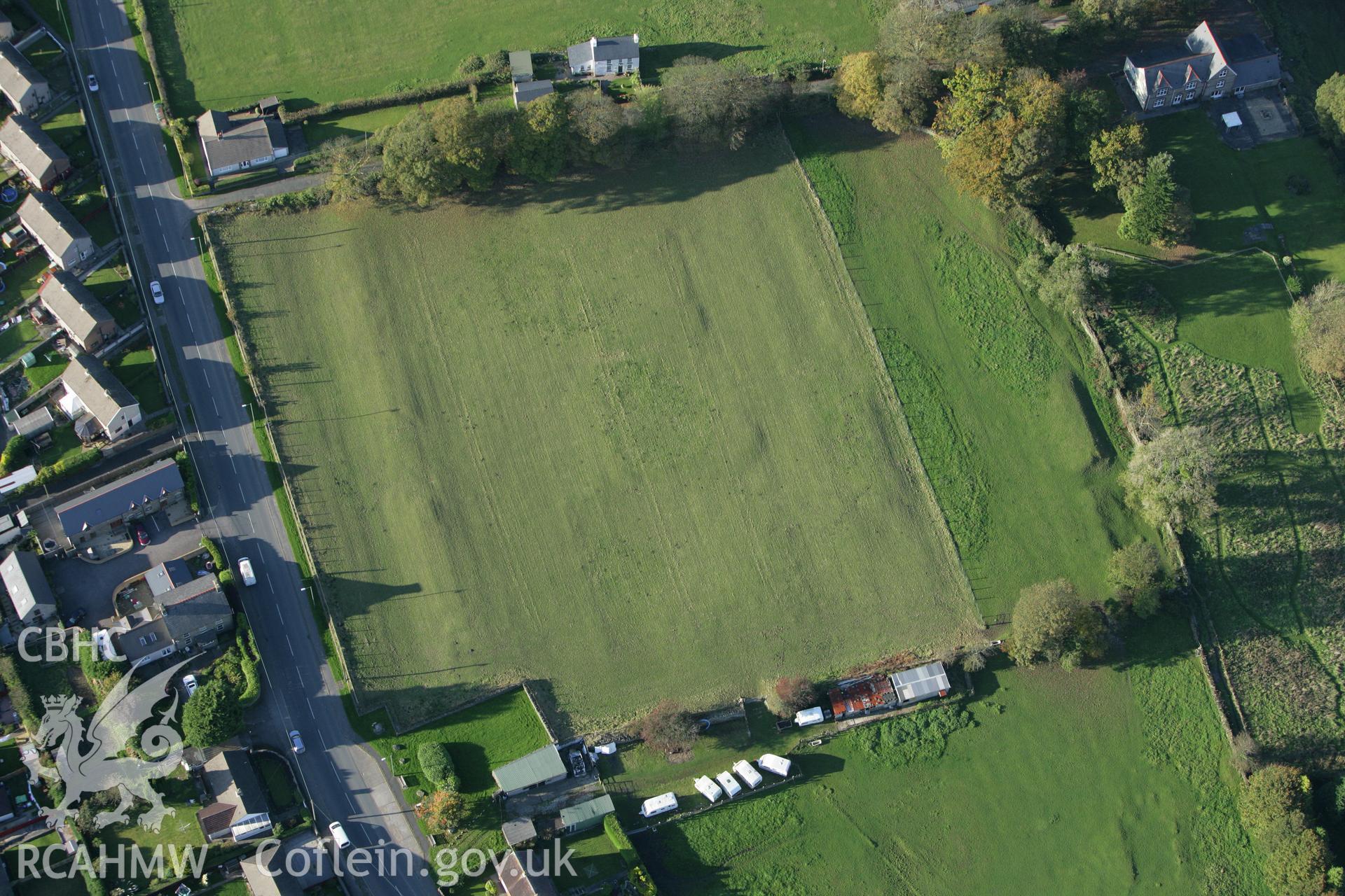 RCAHMW colour oblique photograph of Gelligaer Roman Military Settlement. Taken by Toby Driver on 16/10/2008.