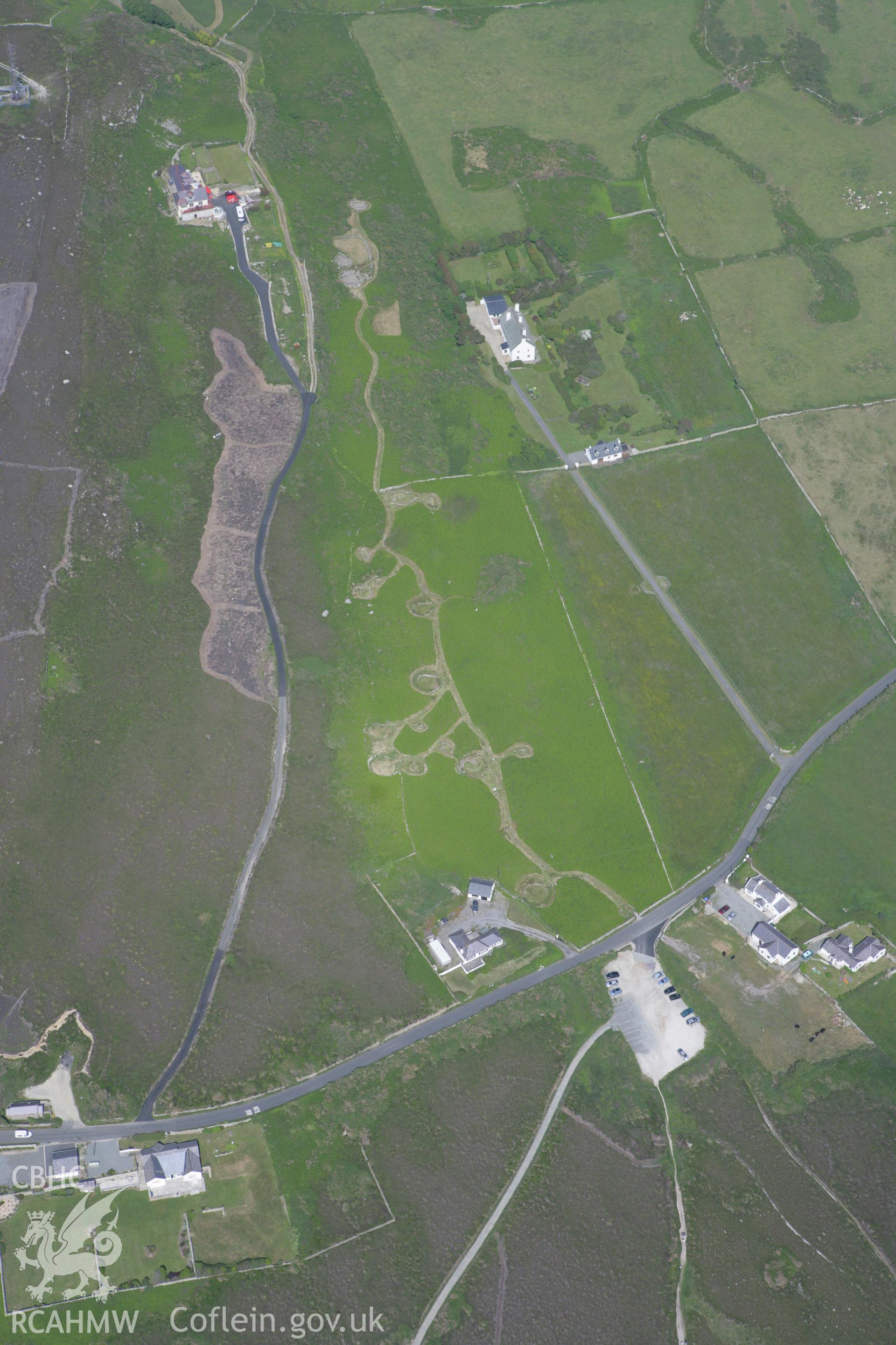 RCAHMW colour oblique photograph of Cytiau'r Gwyddelod, Holyhead Mountain Settlement Complex. Taken by Toby Driver on 13/06/2008.