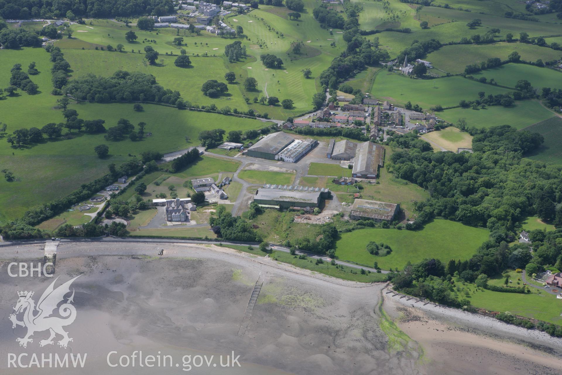 RCAHMW colour oblique photograph of the site of Llanfaes Friary (Franciscan). Taken by Toby Driver on 13/06/2008.