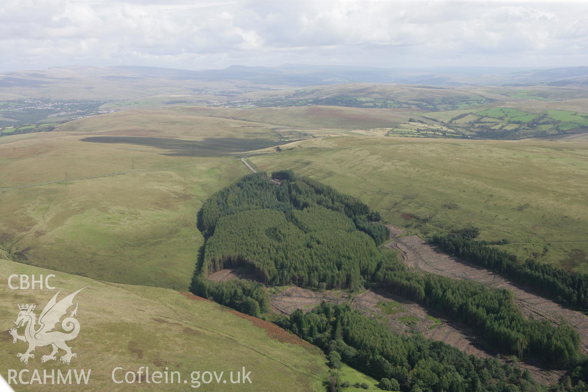 RCAHMW colour oblique photograph of Blaen Cwm, looking north-east towards Mynydd y Bettws. Taken by Toby Driver on 12/09/2008.