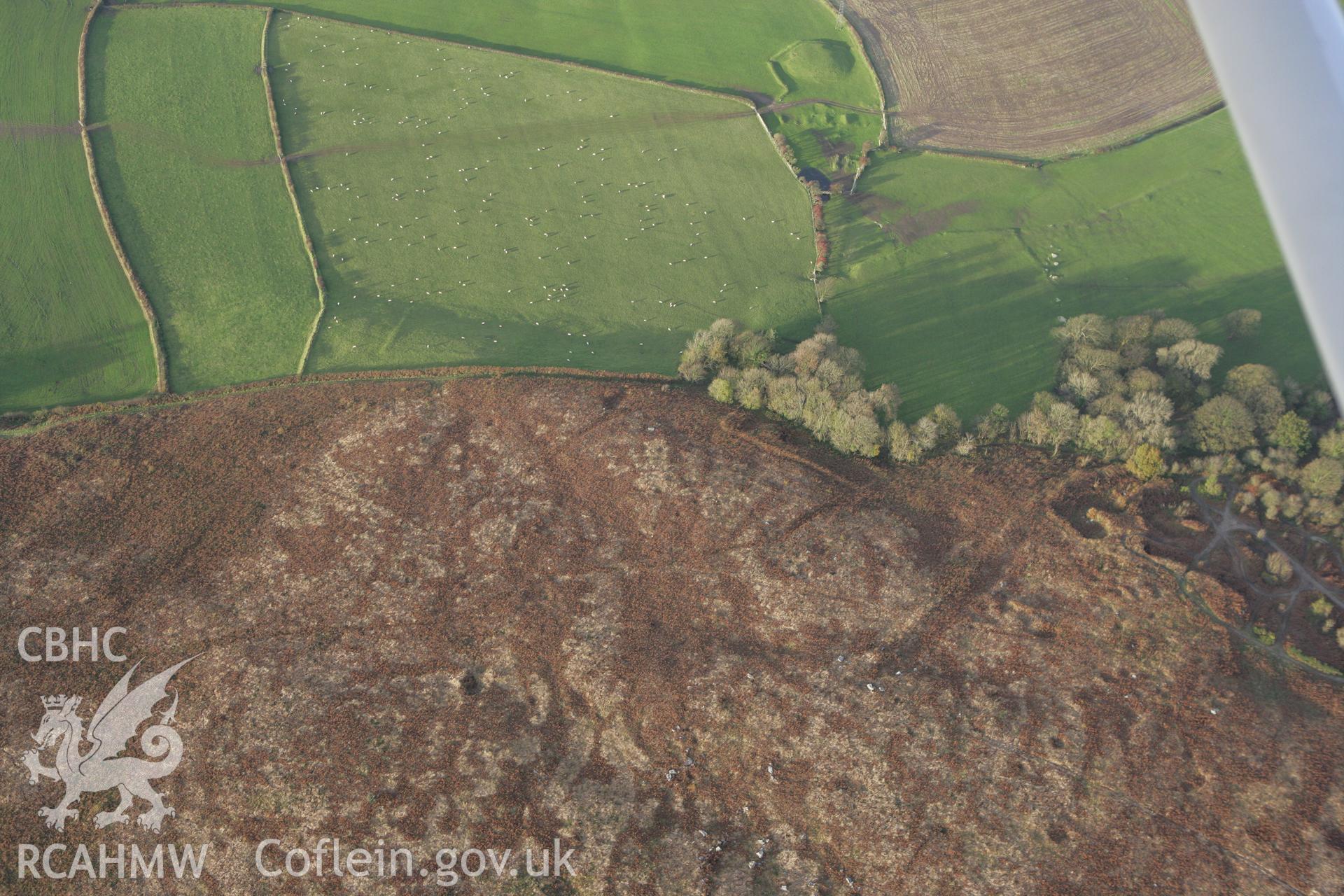 RCAHMW colour oblique photograph of Stormy Castle. Taken by Toby Driver on 12/11/2008.