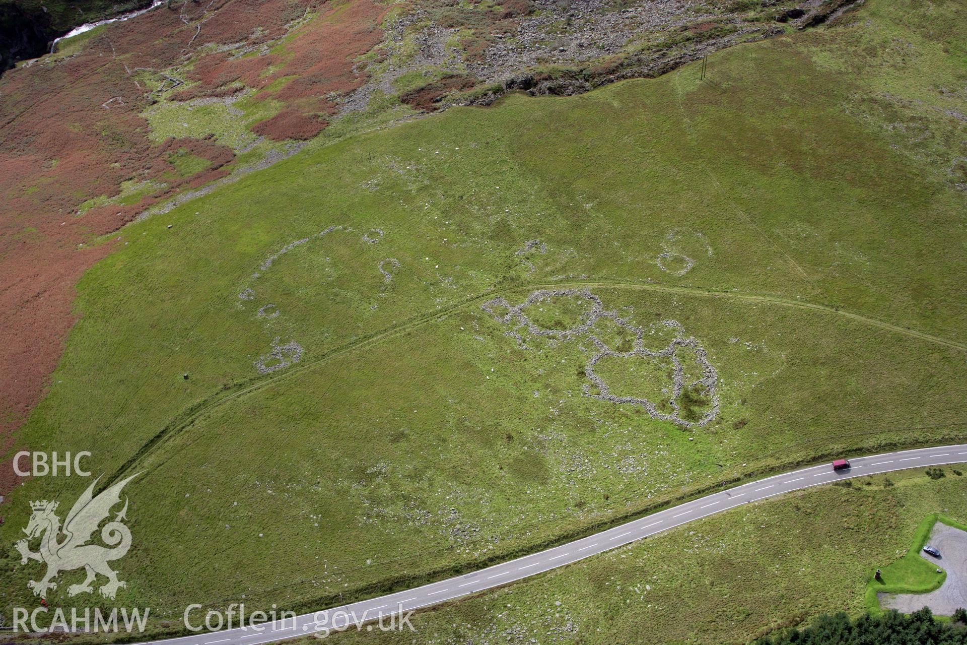 RCAHMW colour oblique photograph of Blaenrhondda Ancient Village Group B. Taken by Toby Driver on 12/09/2008.