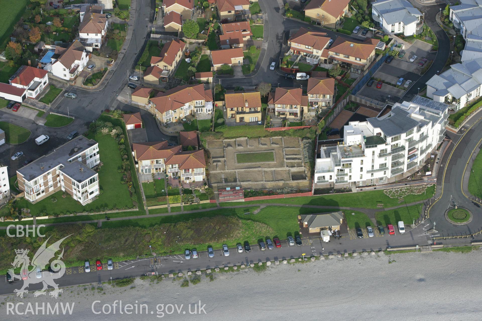 RCAHMW colour oblique photograph of Cold Knap Roman Building. Taken by Toby Driver on 12/11/2008.