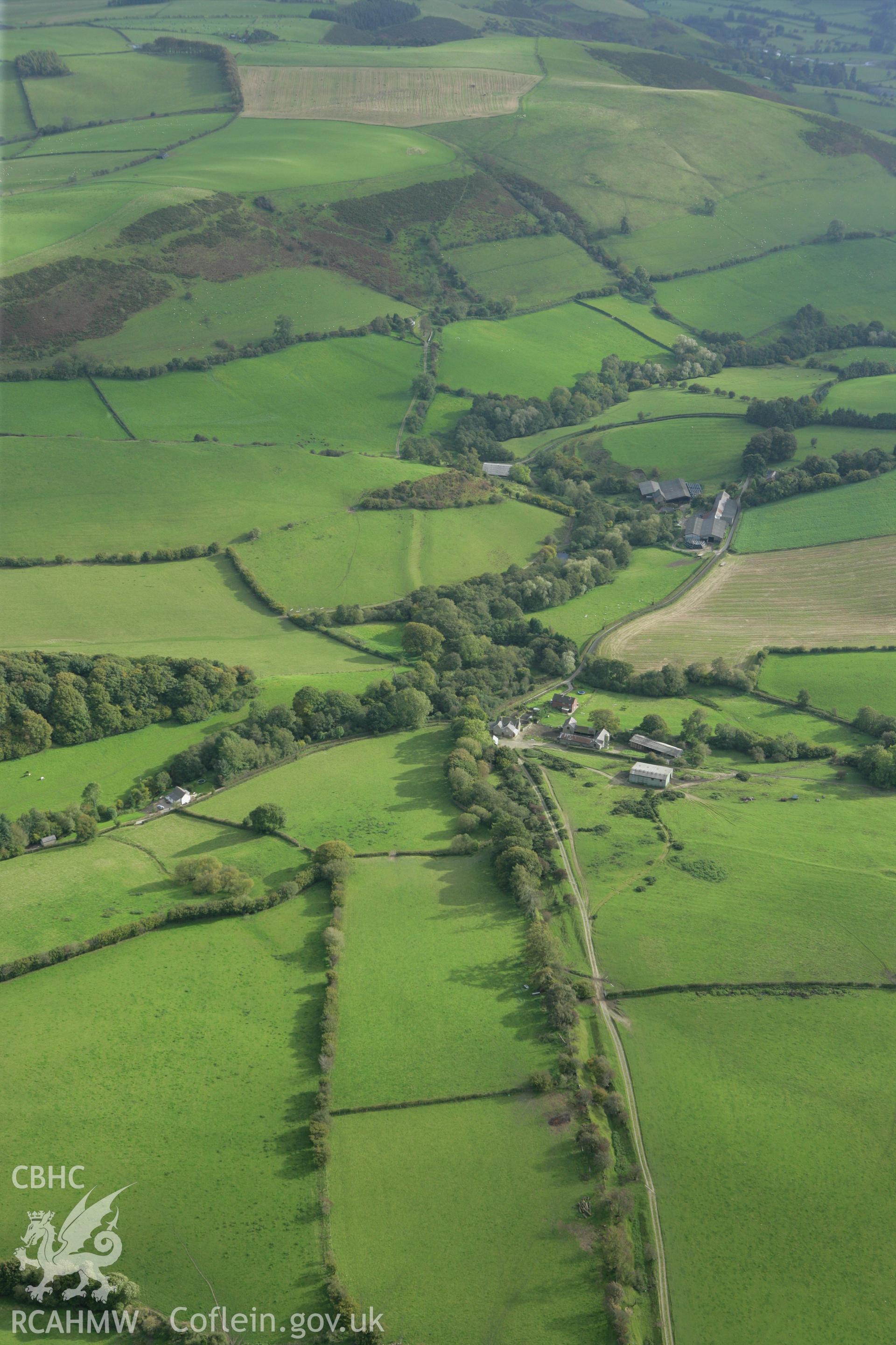 RCAHMW colour oblique photograph of Offa's Dyke England. Taken by Toby Driver on 10/10/2008.