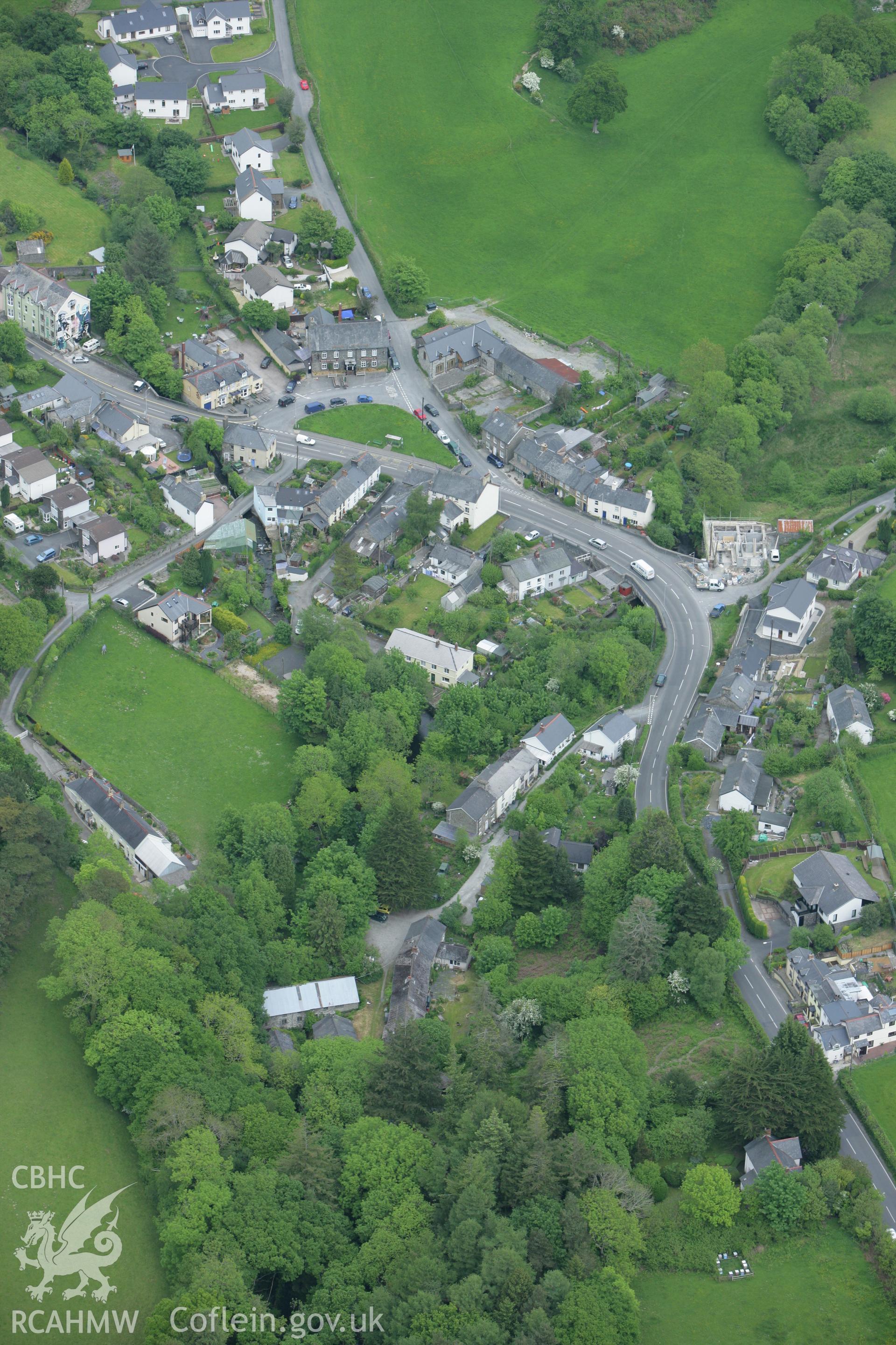 RCAHMW colour oblique photograph of Talybont, Ceredigion. Taken by Toby Driver on 20/05/2008.