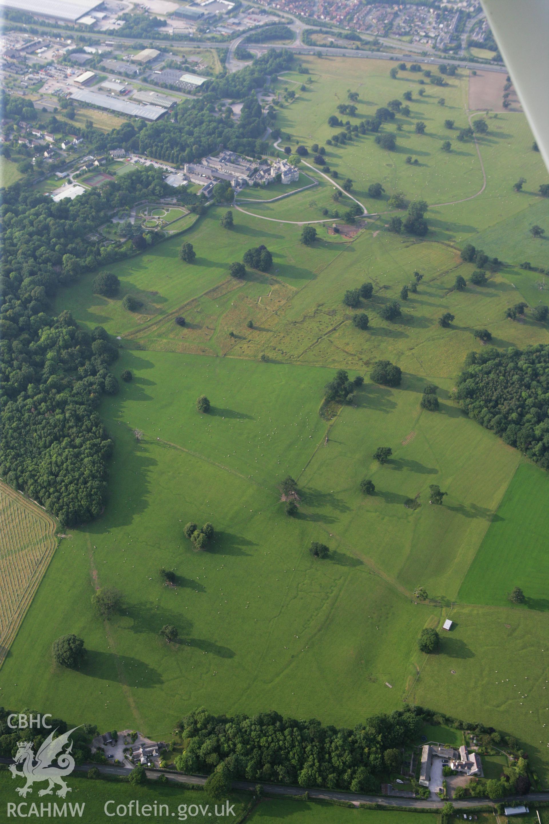 RCAHMW colour oblique photograph of Bodelwyddan Park Army Practice Trenches. Taken by Toby Driver on 24/07/2008.