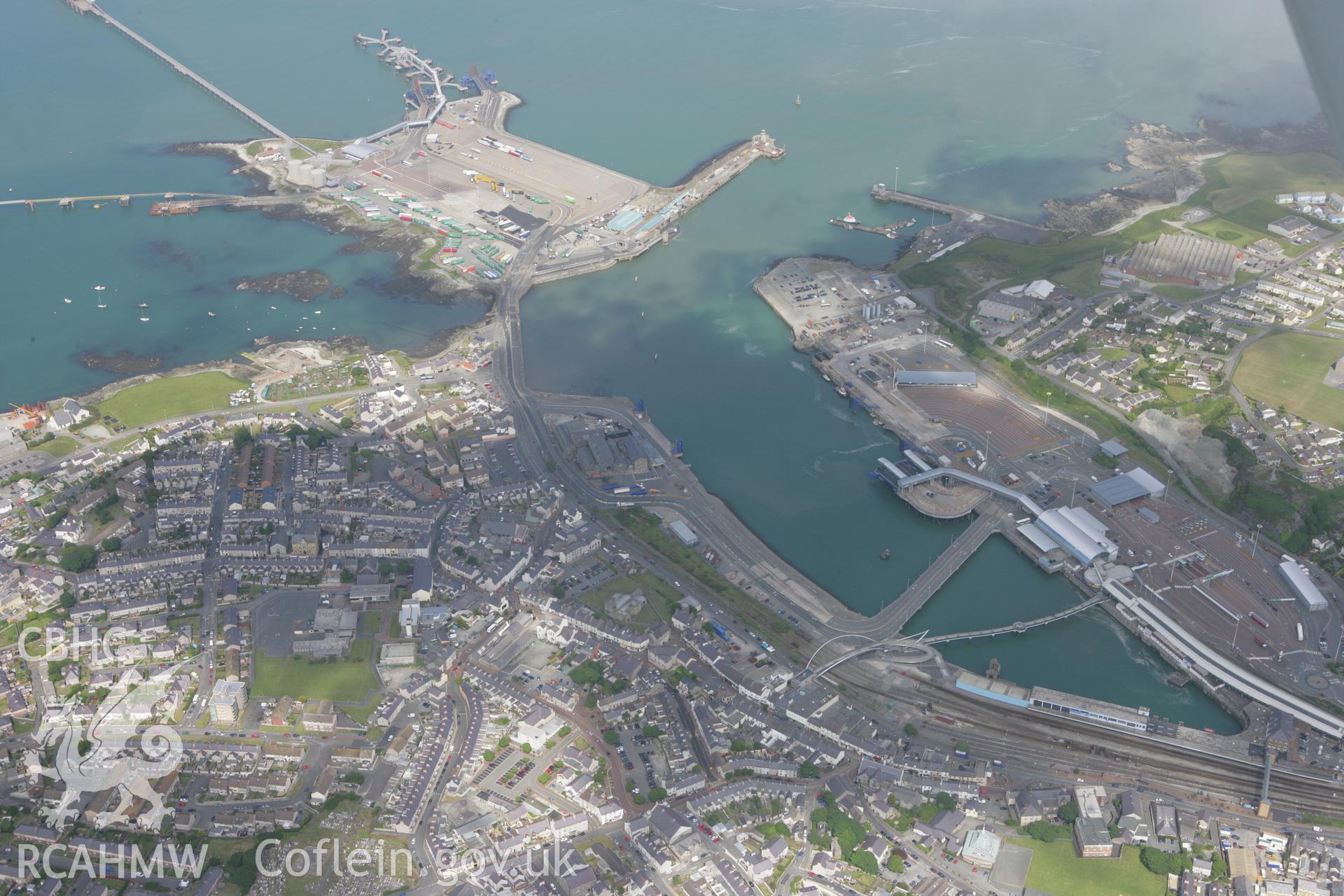 RCAHMW colour oblique photograph of Holyhead Harbour. Taken by Toby Driver on 13/06/2008.