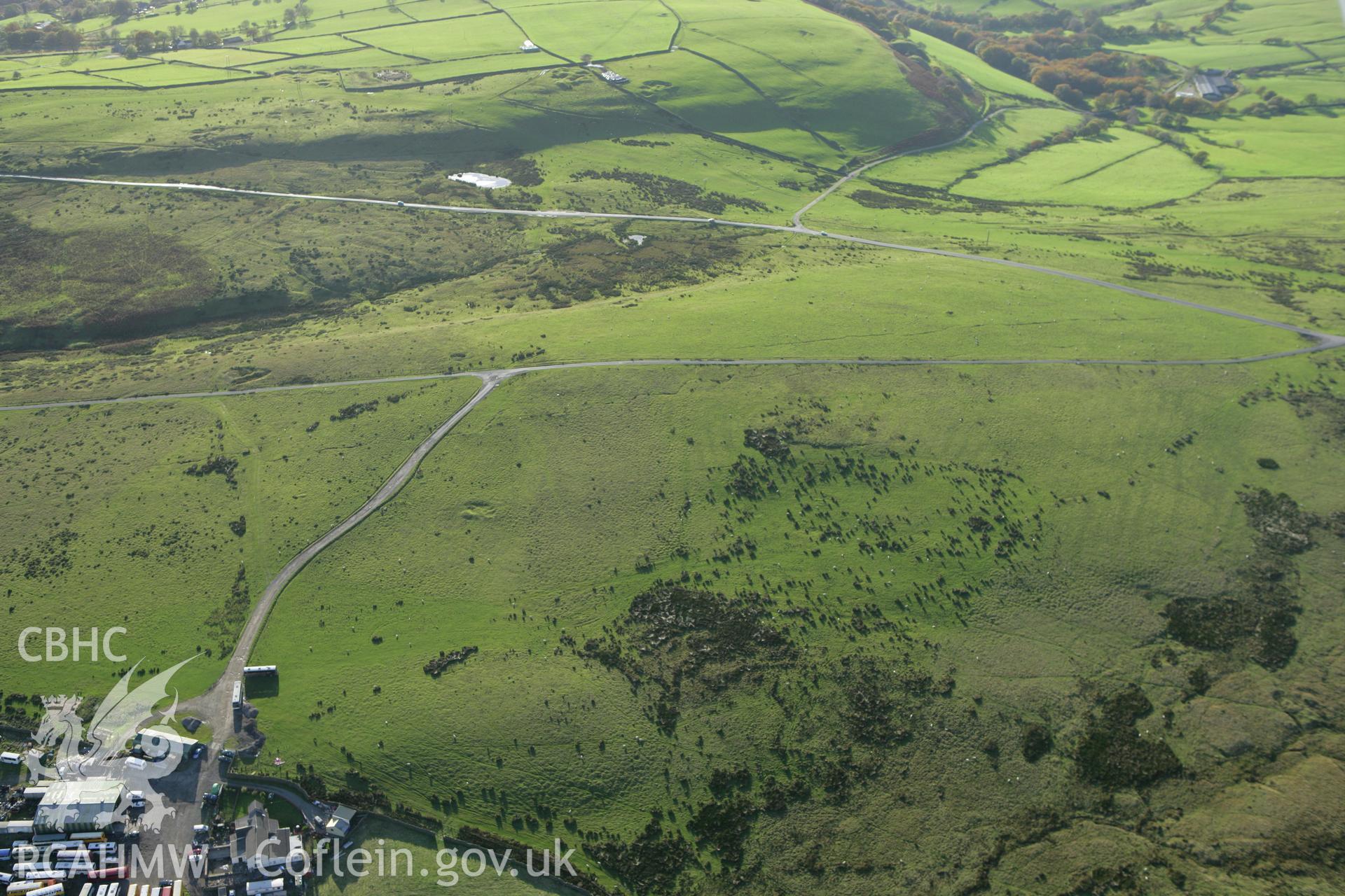 RCAHMW colour oblique photograph of Ffos-yr-hebog Cairn, Gelligaer Common. Taken by Toby Driver on 16/10/2008.