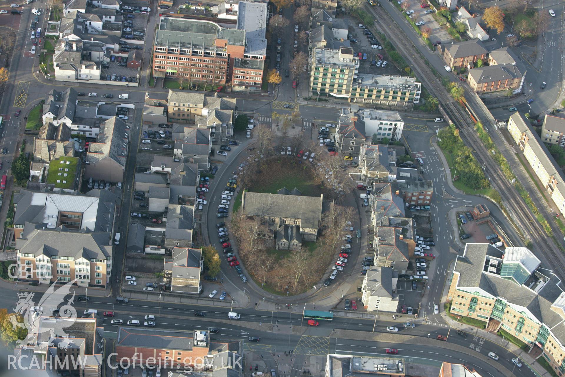 RCAHMW colour oblique photograph of St Andrew's Church, Tredegarville, Cardiff. Taken by Toby Driver on 12/11/2008.