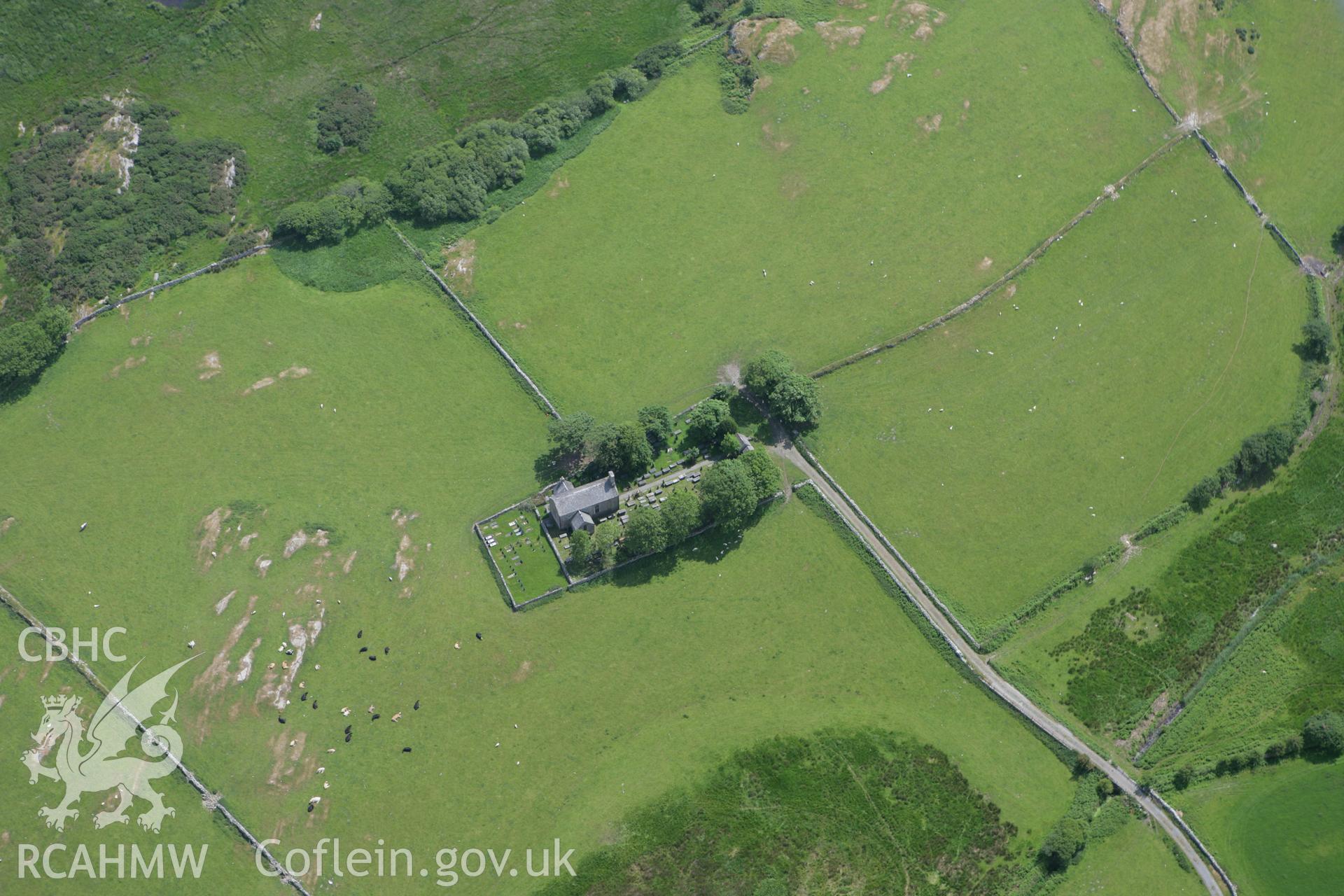 RCAHMW colour oblique photograph of St Cynhaiarn's Church, Pentrefelin. Taken by Toby Driver on 13/06/2008.