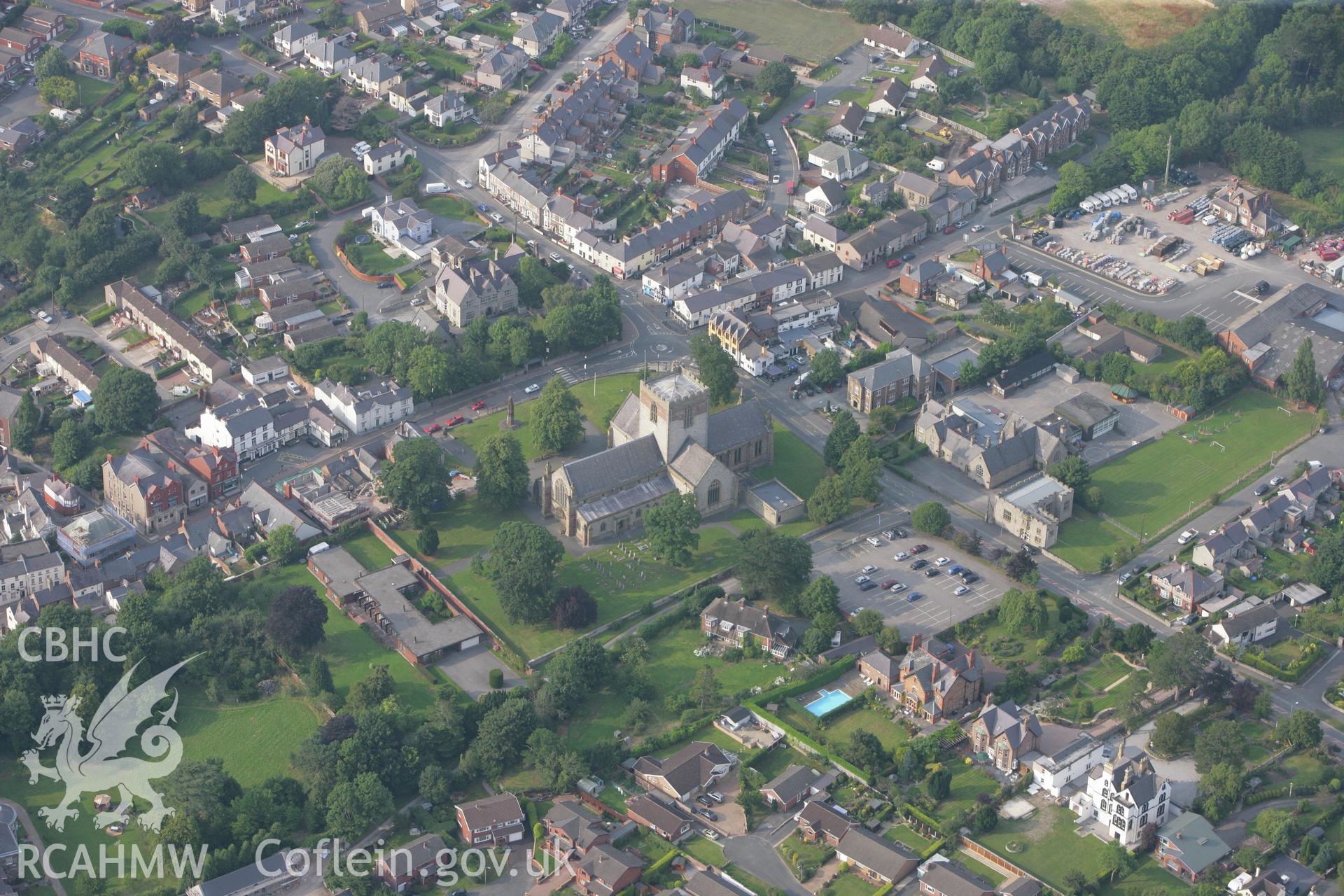 RCAHMW colour oblique photograph of St Asaph Cathedral. Taken by Toby Driver on 24/07/2008.