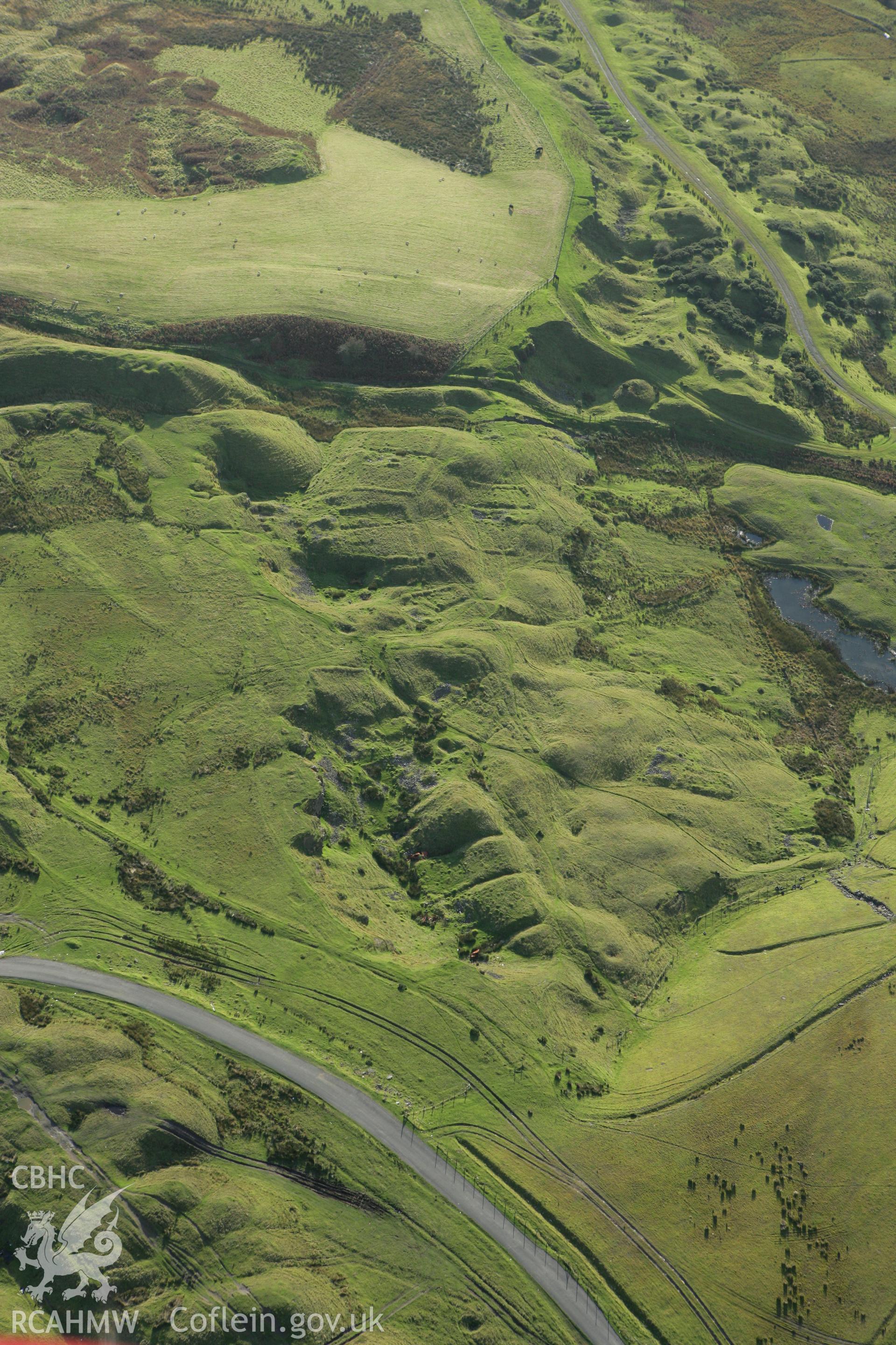 RCAHMW colour oblique photograph of Deserted Mining Village, Ffos-y-fran. Taken by Toby Driver on 16/10/2008.