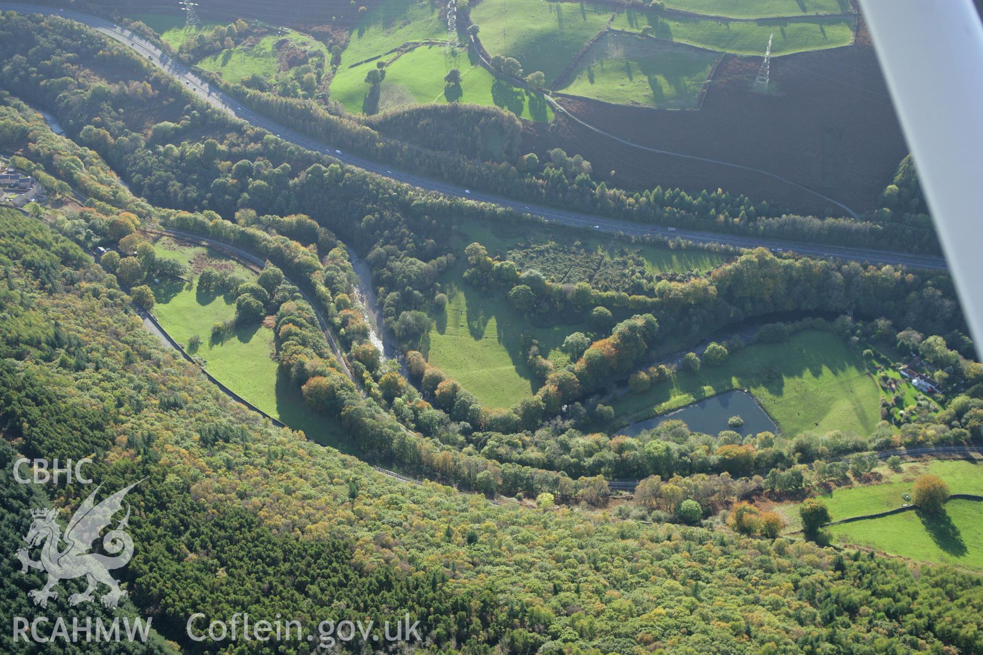 RCAHMW colour oblique photograph of Merthyr Tramroad. Taken by Toby Driver on 16/10/2008.