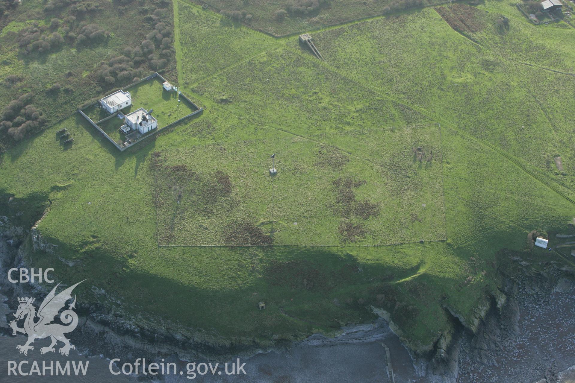 RCAHMW colour oblique photograph of Foghorn Station and Keeper's House, Flat Holm. Taken by Toby Driver on 12/11/2008.