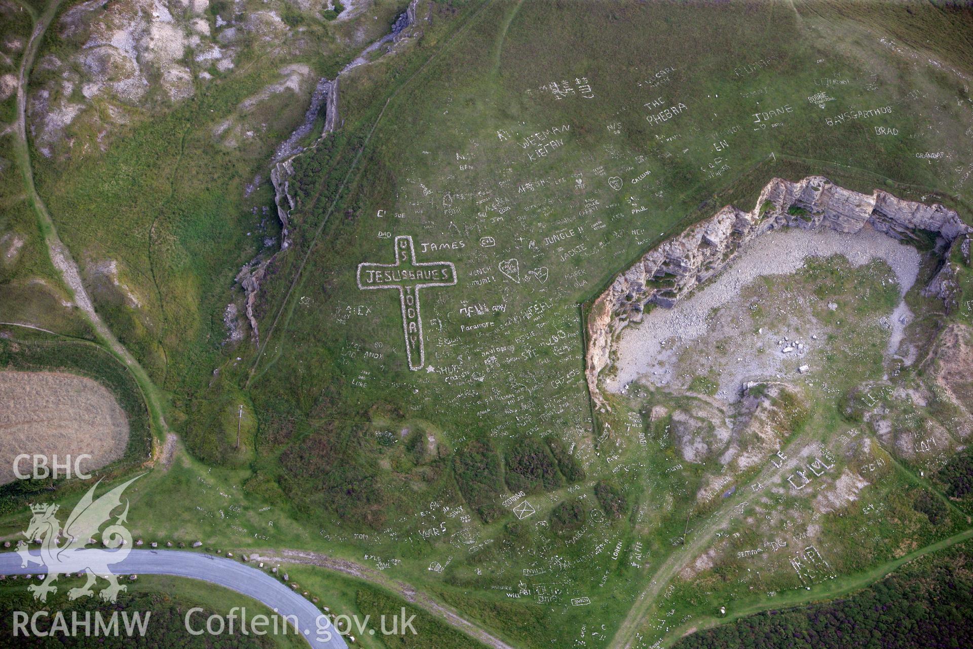 RCAHMW colour oblique photograph of Bishop's Quarry, Great Orme. Taken by Toby Driver on 24/07/2008.