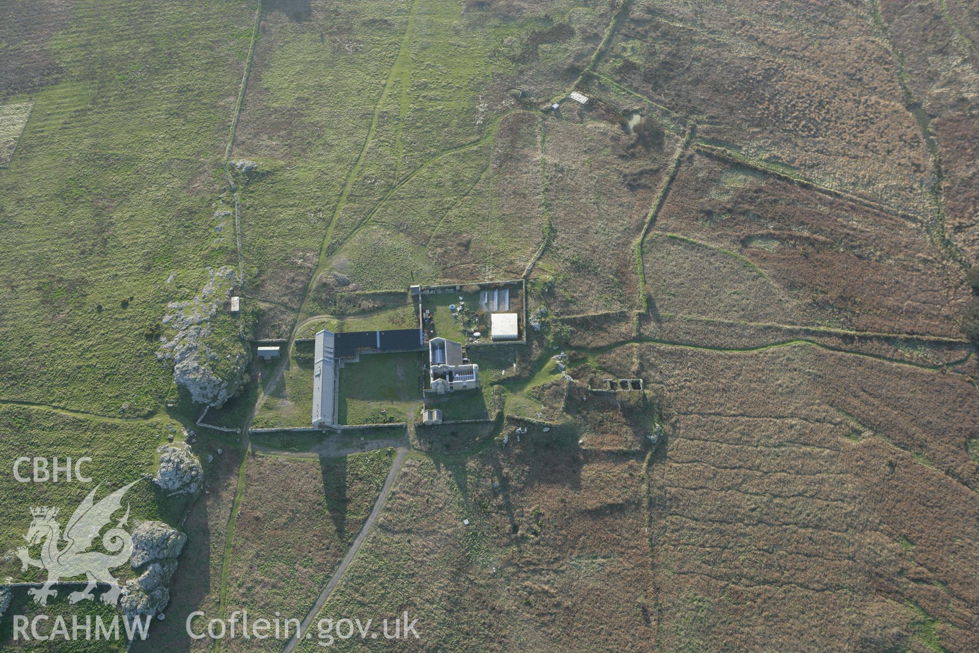 RCAHMW colour oblique photograph of Skomer Island Old Farm. Taken by Toby Driver on 04/03/2008.