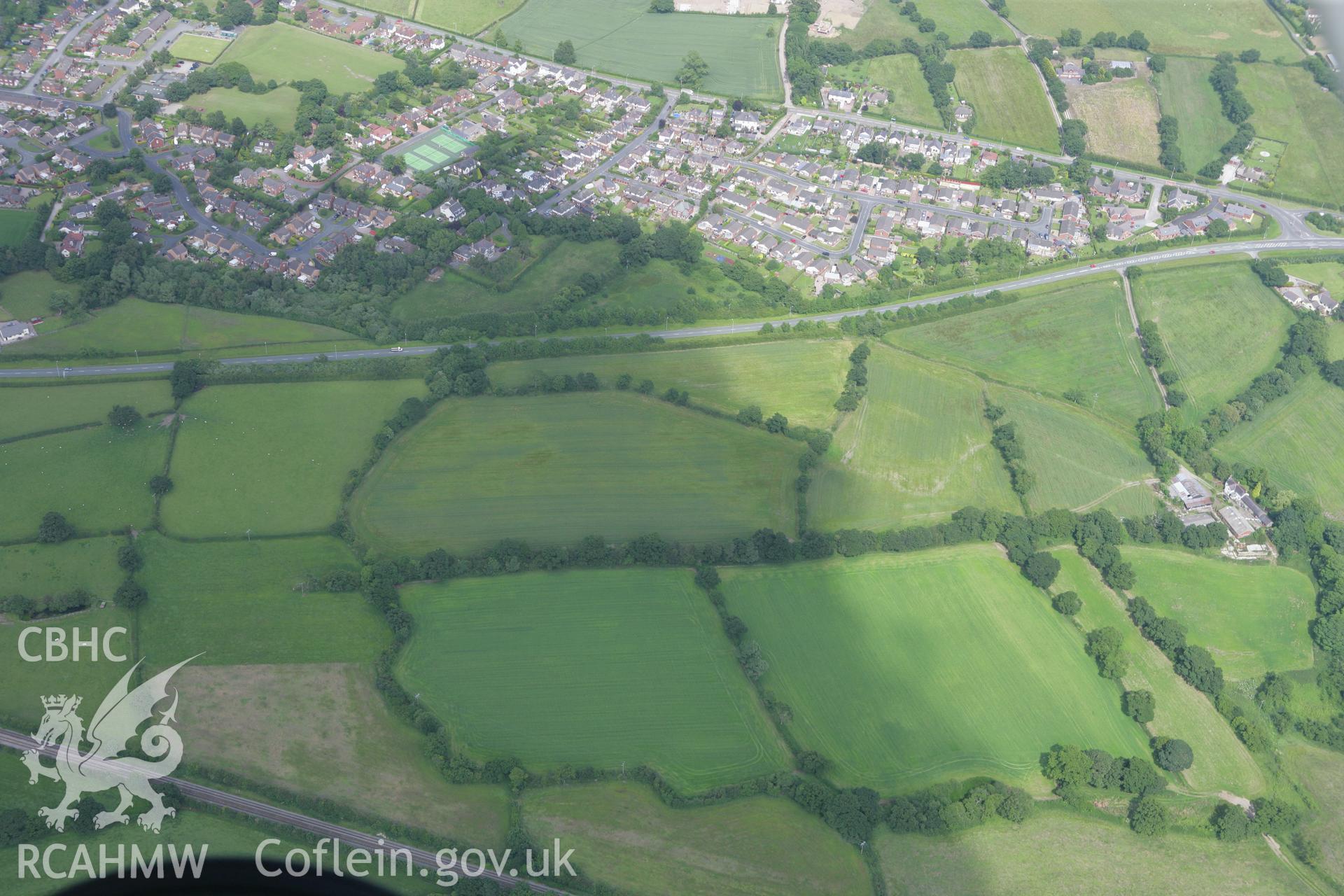 RCAHMW colour oblique photograph of Wat's Dyke, south of Rhos-y-Brwyner. Taken by Toby Driver on 01/07/2008.