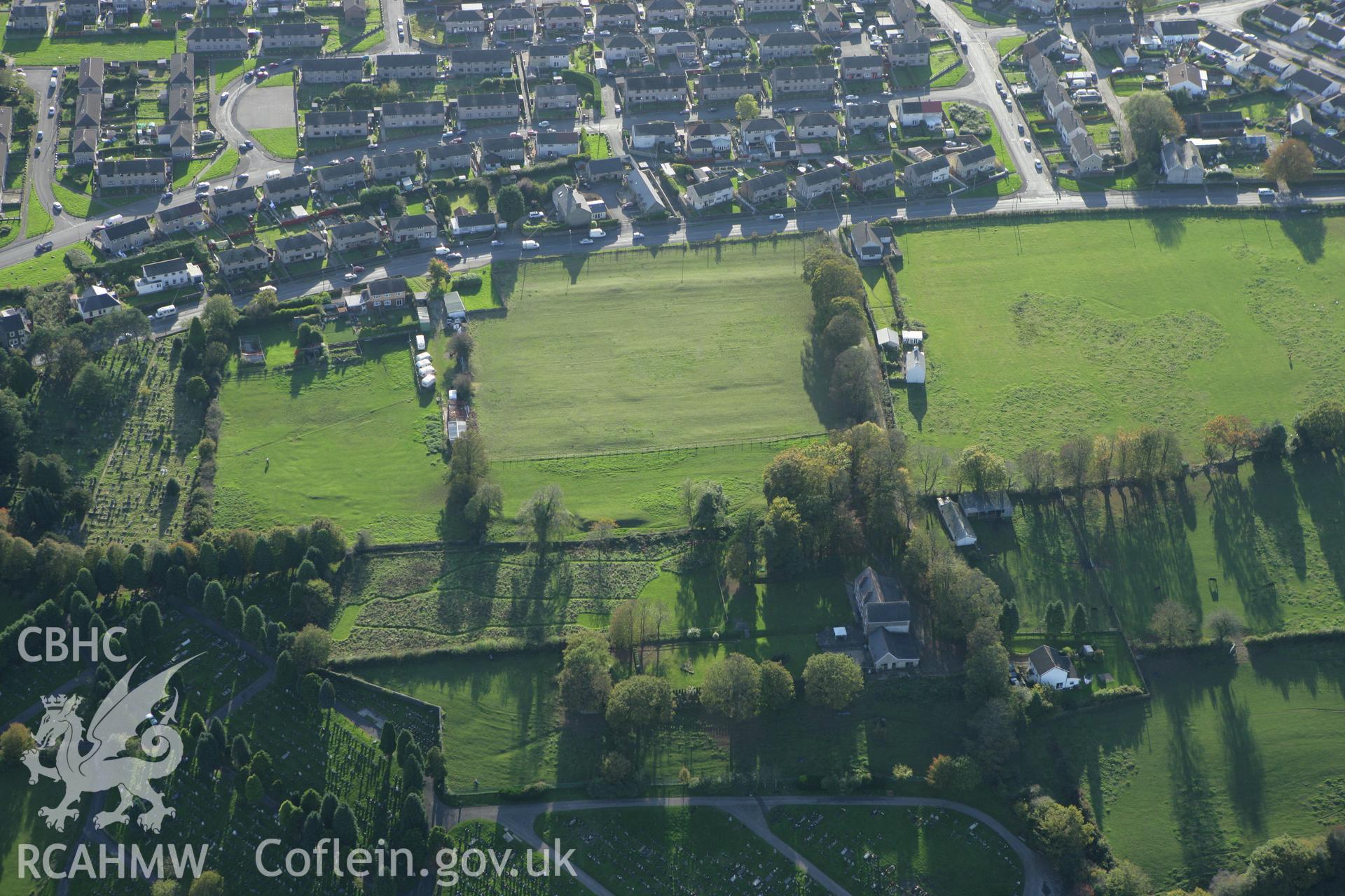 RCAHMW colour oblique photograph of Gelligaer Roman Military Settlement. Taken by Toby Driver on 16/10/2008.