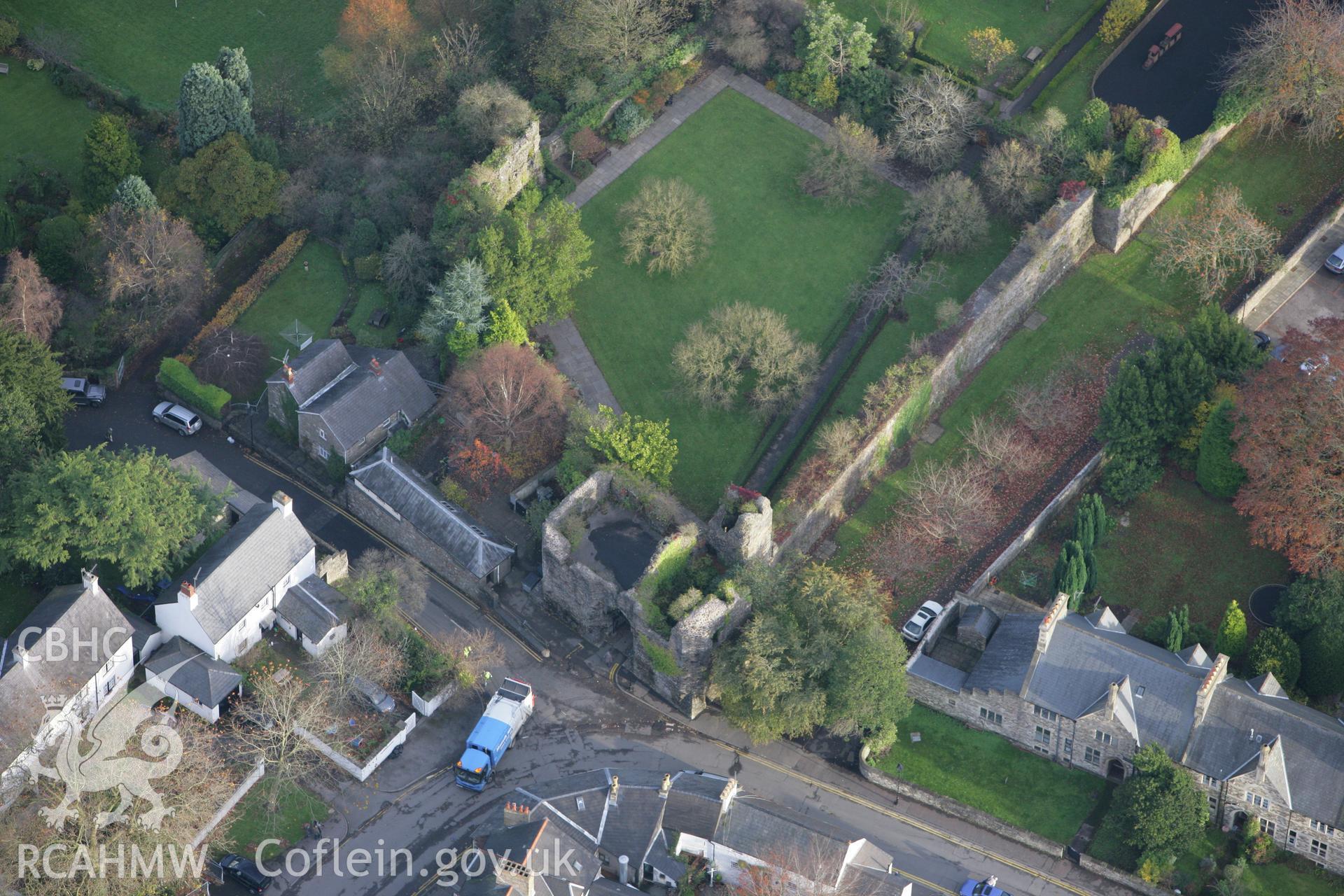 RCAHMW colour oblique photograph of Old Bishop's Palace, Llandaff. Taken by Toby Driver on 12/11/2008.