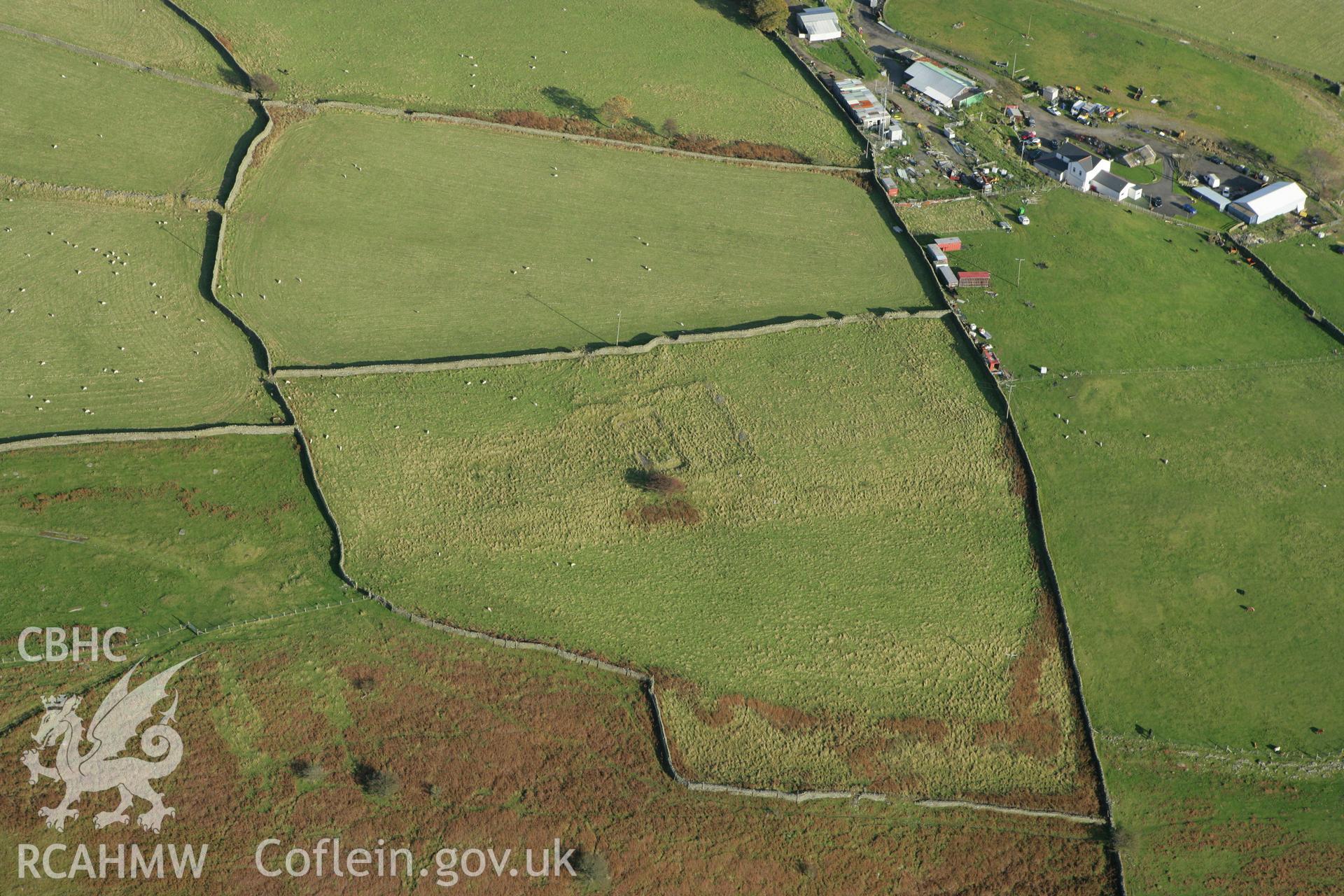 RCAHMW colour oblique photograph of Col-y-uchaf Platform Houses. Taken by Toby Driver on 16/10/2008.