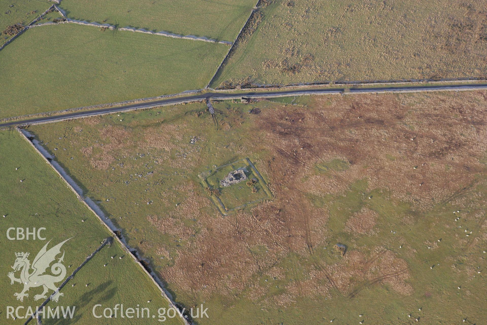 RCAHMW colour oblique photograph of Tan-y-bwlch deserted homestead, Pistyll Einion, Cellan. Taken by Toby Driver on 15/12/2008.