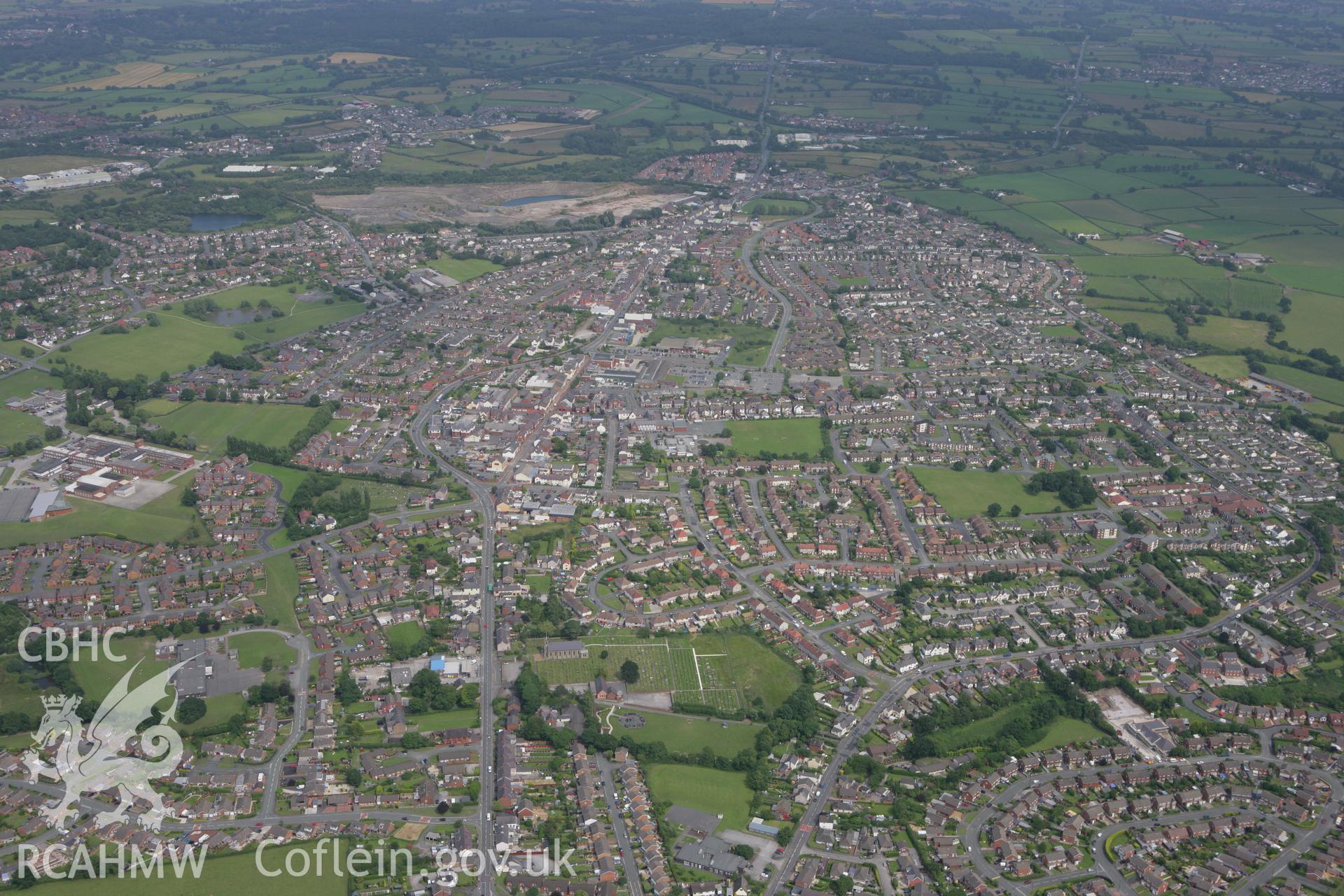 RCAHMW colour oblique photograph of Buckley. Taken by Toby Driver on 01/07/2008.