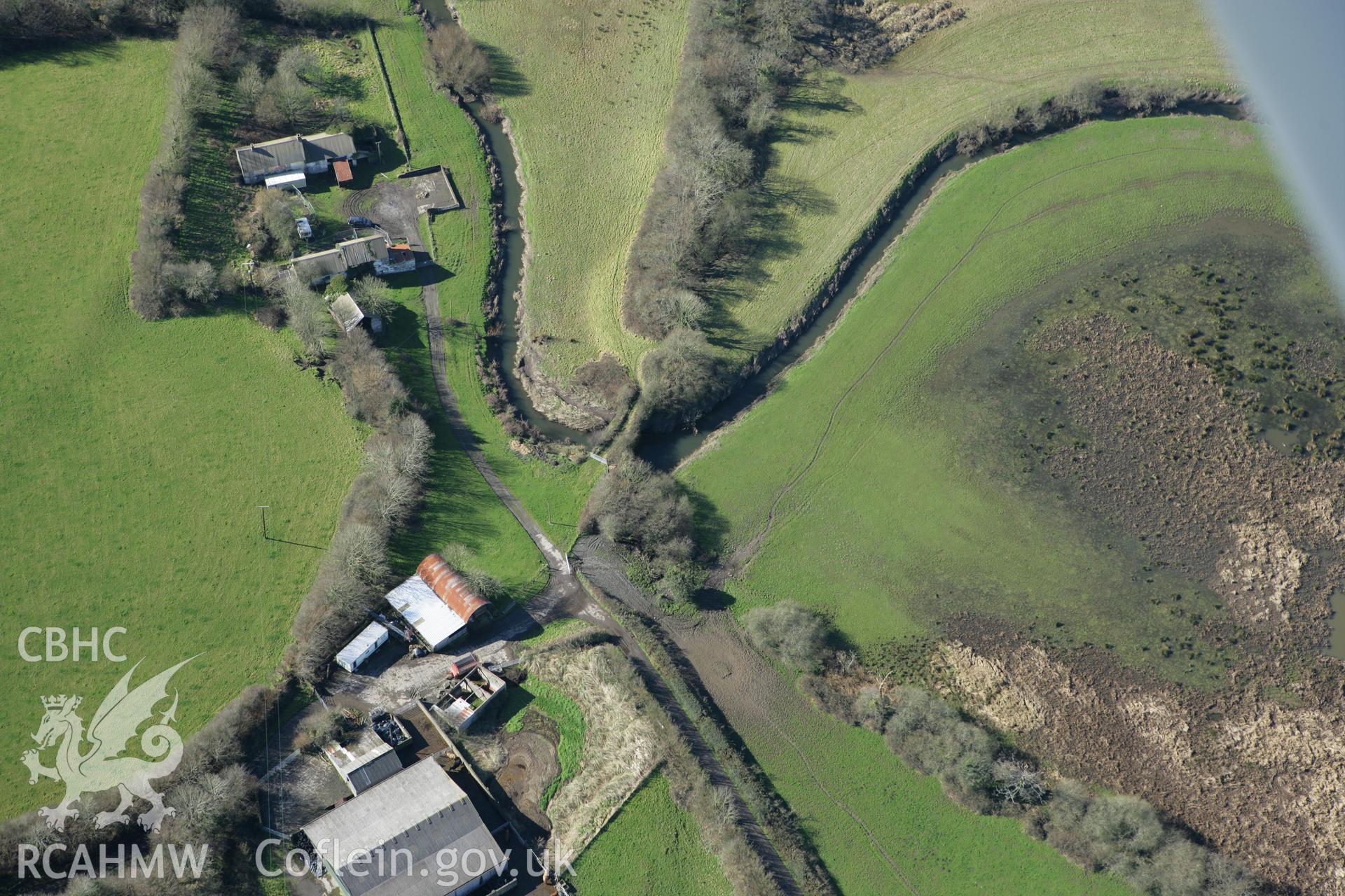 RCAHMW colour oblique photograph of Kymer's Canal, Kidwelly. Taken by Toby Driver on 04/03/2008.