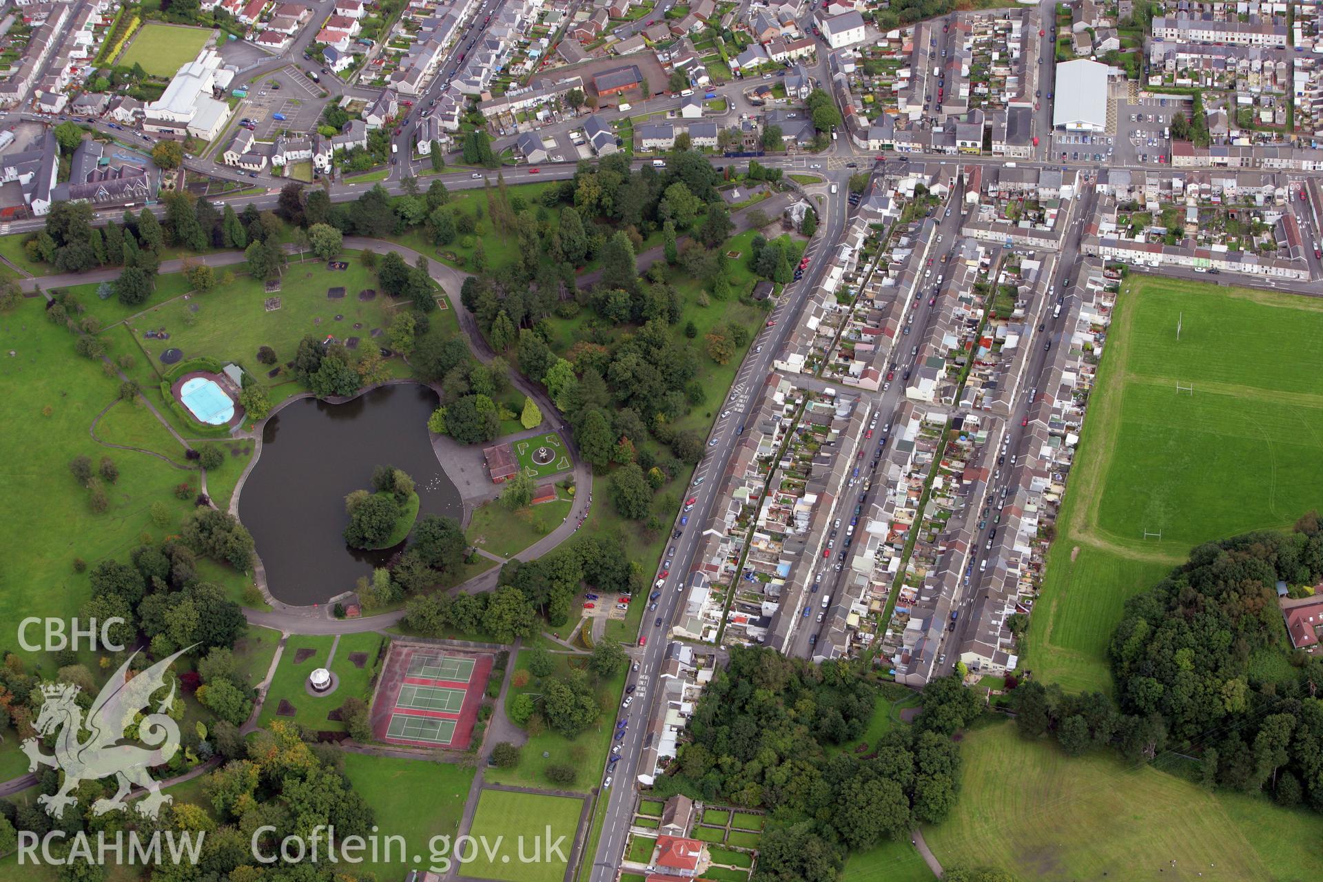 RCAHMW colour oblique photograph of Aberdare Park. Taken by Toby Driver on 12/09/2008.