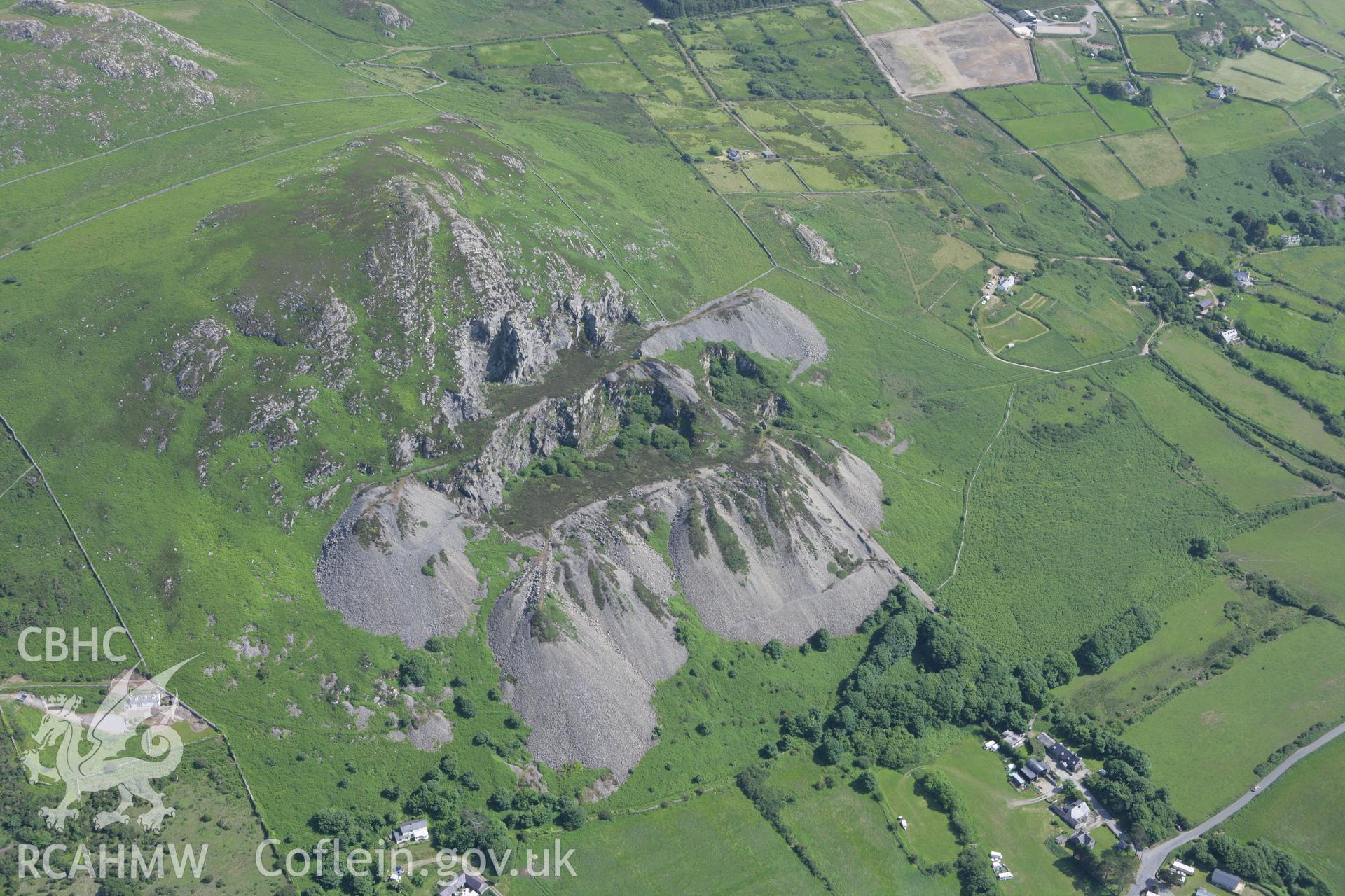 RCAHMW colour oblique photograph of Gwylwyr Quarry. Taken by Toby Driver on 13/06/2008.