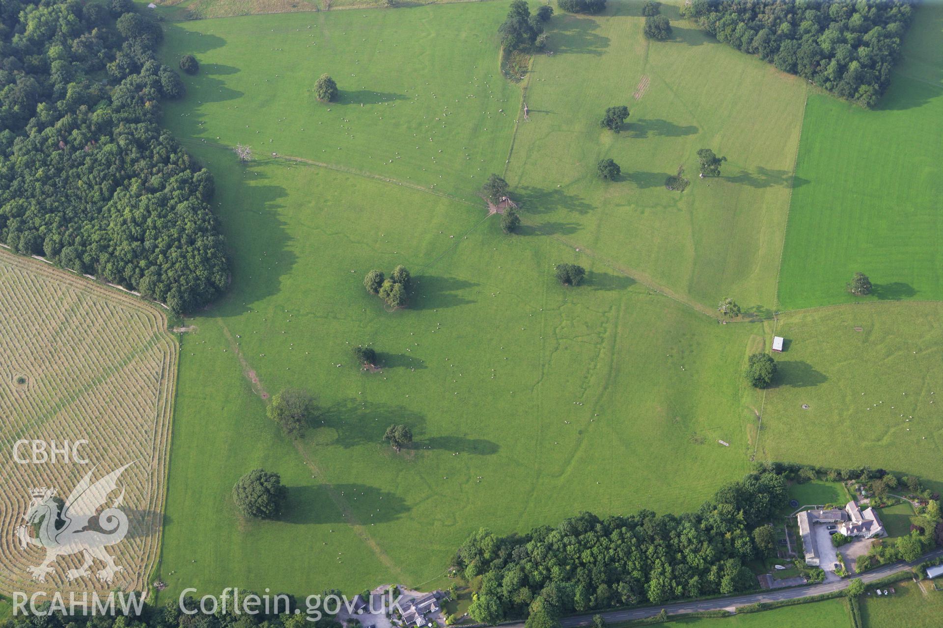 RCAHMW colour oblique photograph of Bodelwyddan Park Army Practice Trenches, southern command and trenches. Taken by Toby Driver on 24/07/2008.