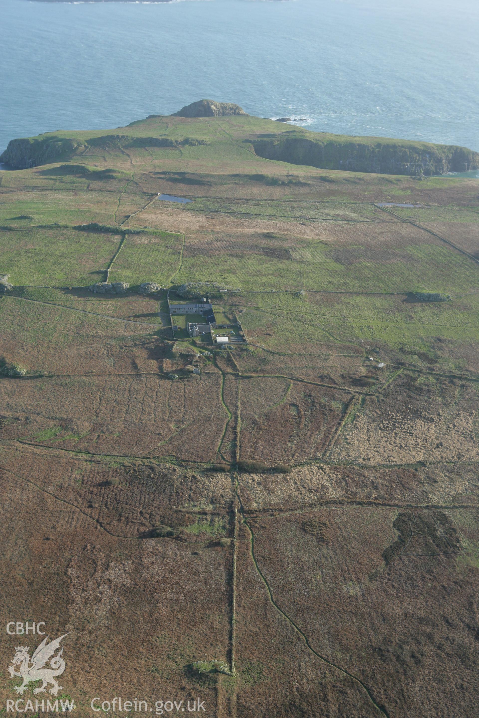 RCAHMW colour oblique photograph of Skomer Island Old Farm, view from north. Taken by Toby Driver on 04/03/2008.