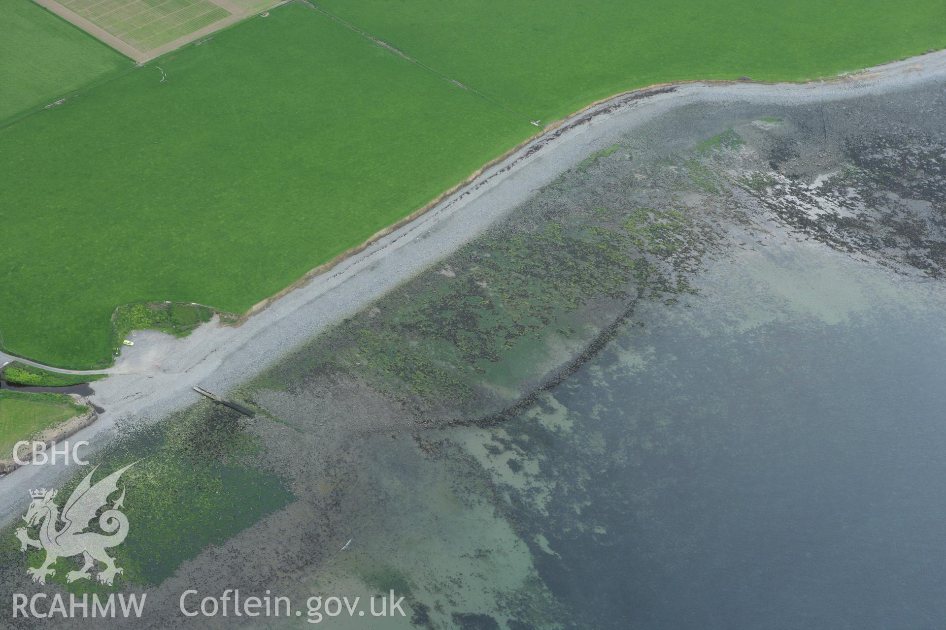 RCAHMW colour oblique photograph of Llanon Fish Trap 13. Taken by Toby Driver on 20/05/2008.