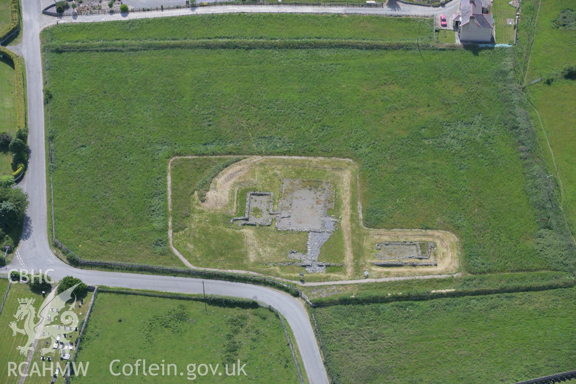 RCAHMW colour oblique photograph of Cae Llys, Rhosyr. Taken by Toby Driver on 13/06/2008.