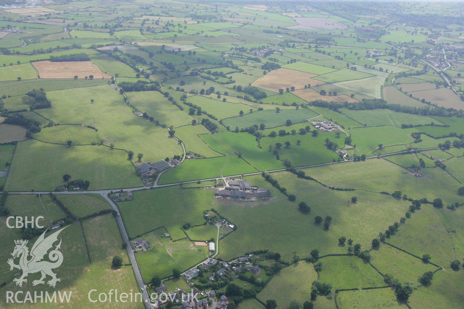 RCAHMW colour oblique photograph of Offa's dyke, section extending 300m south-east to Bele Brook, Llandrinio. Taken by Toby Driver on 01/07/2008.