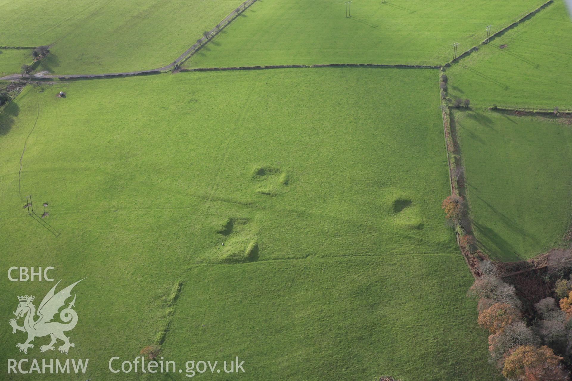 RCAHMW colour oblique photograph of Ton-du House Platforms. Taken by Toby Driver on 12/11/2008.