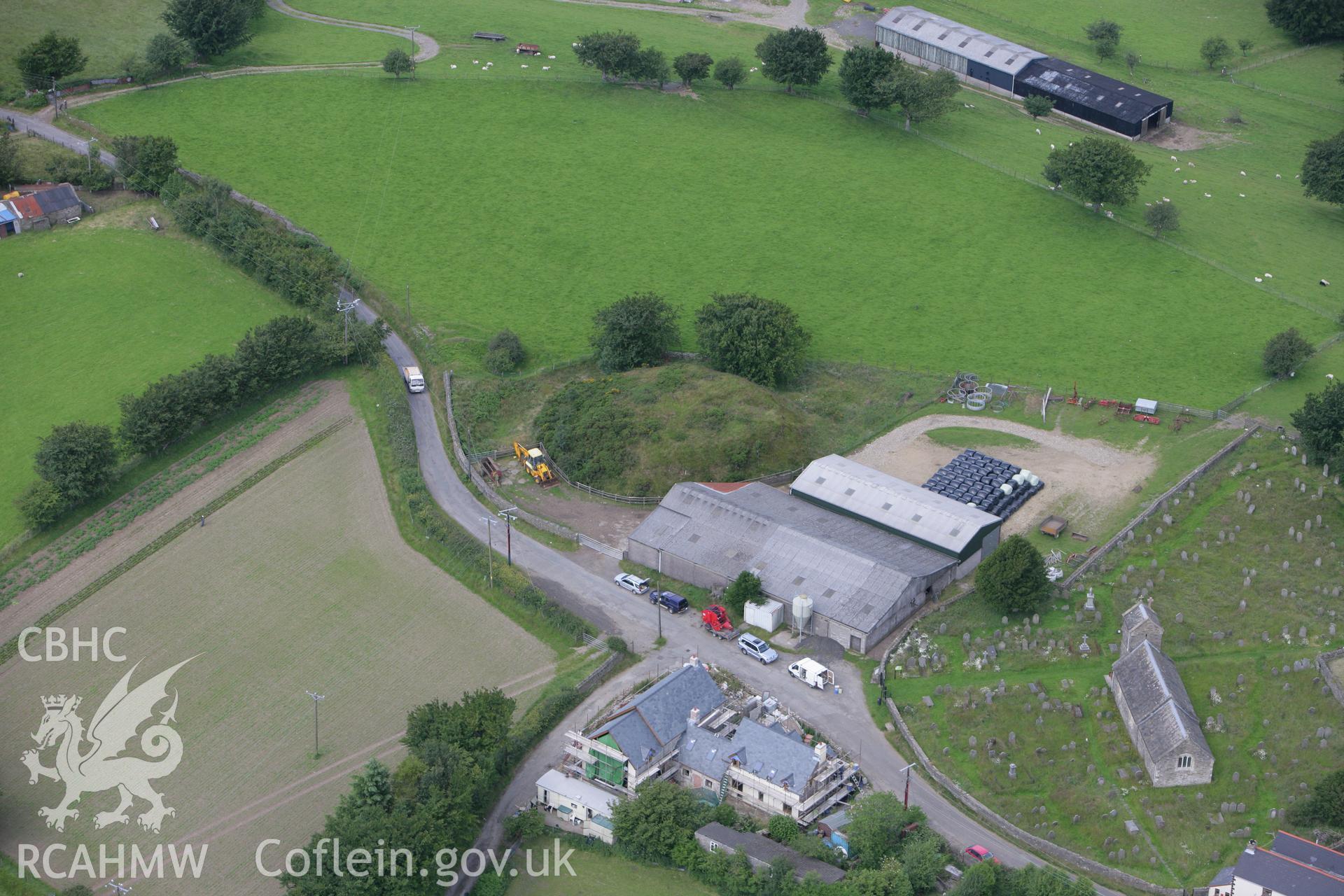 RCAHMW colour oblique photograph of St Illtyd's Castle Mound. Taken by Toby Driver on 21/07/2008.