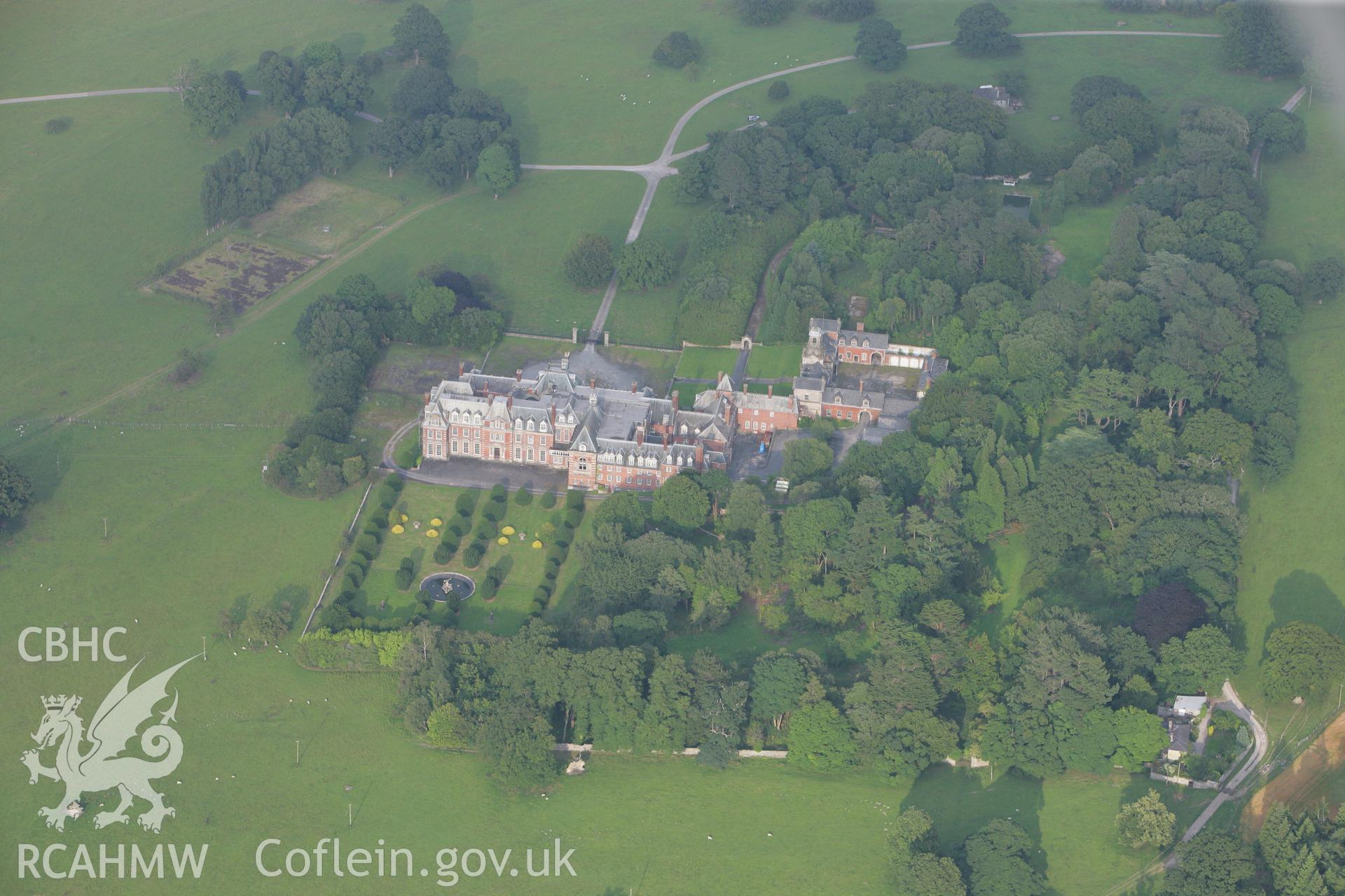 RCAHMW colour oblique photograph of Kinmel Park and Gardens. Taken by Toby Driver on 24/07/2008.