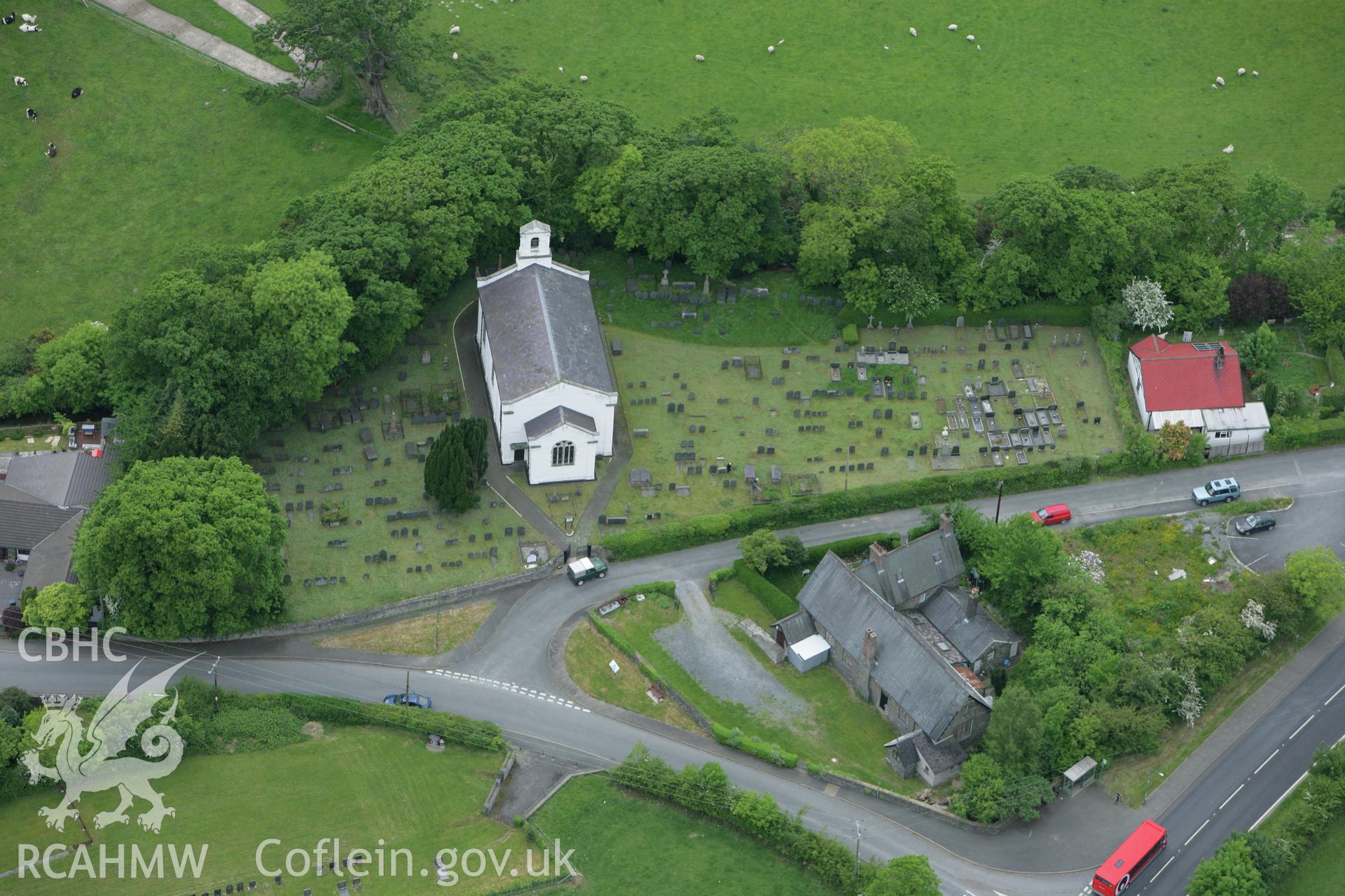 RCAHMW colour oblique photograph of St David's Church, Capel Bangor. Taken by Toby Driver on 20/05/2008.