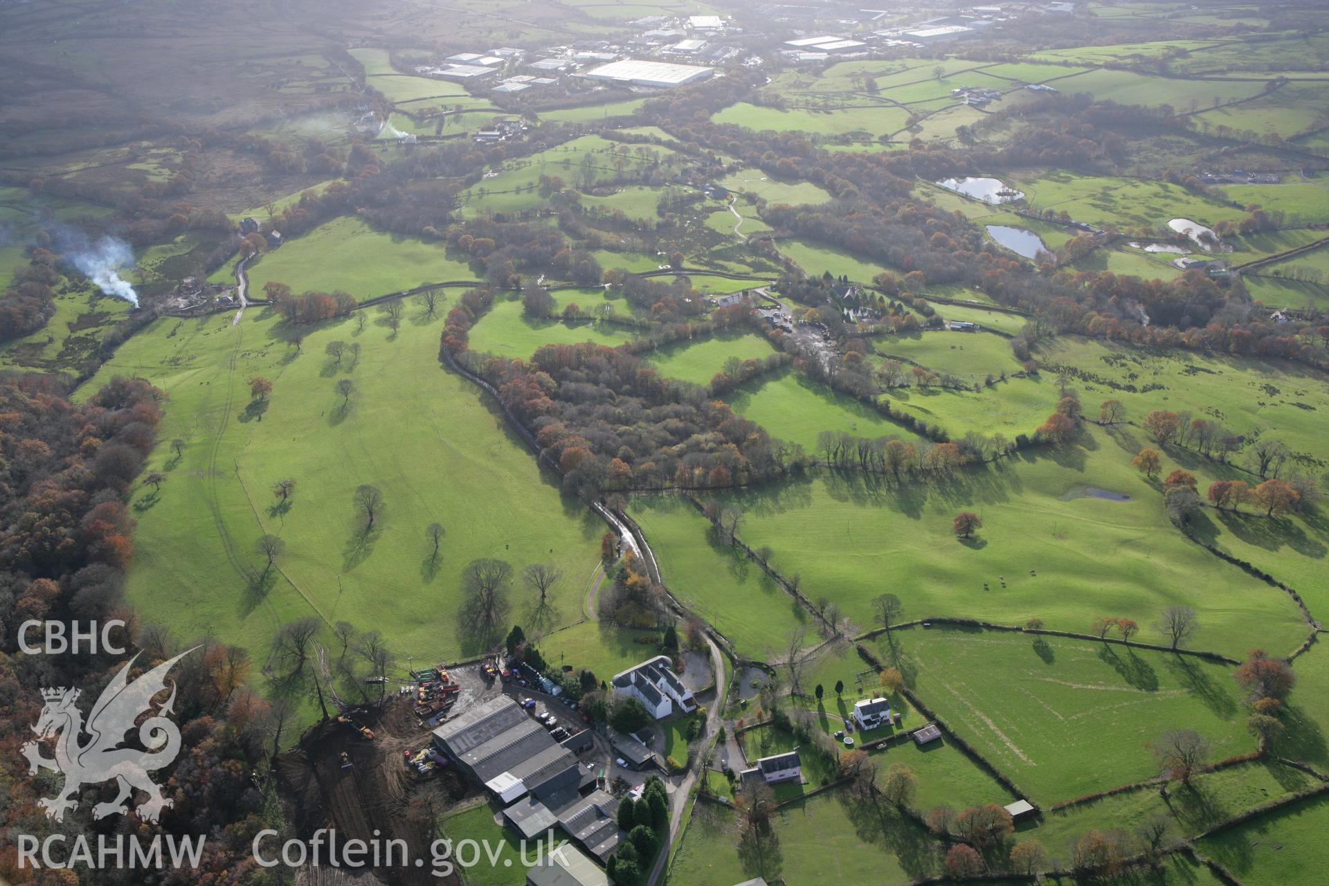 RCAHMW colour oblique photograph of Castellau, Llantrisant. Taken by Toby Driver on 12/11/2008.