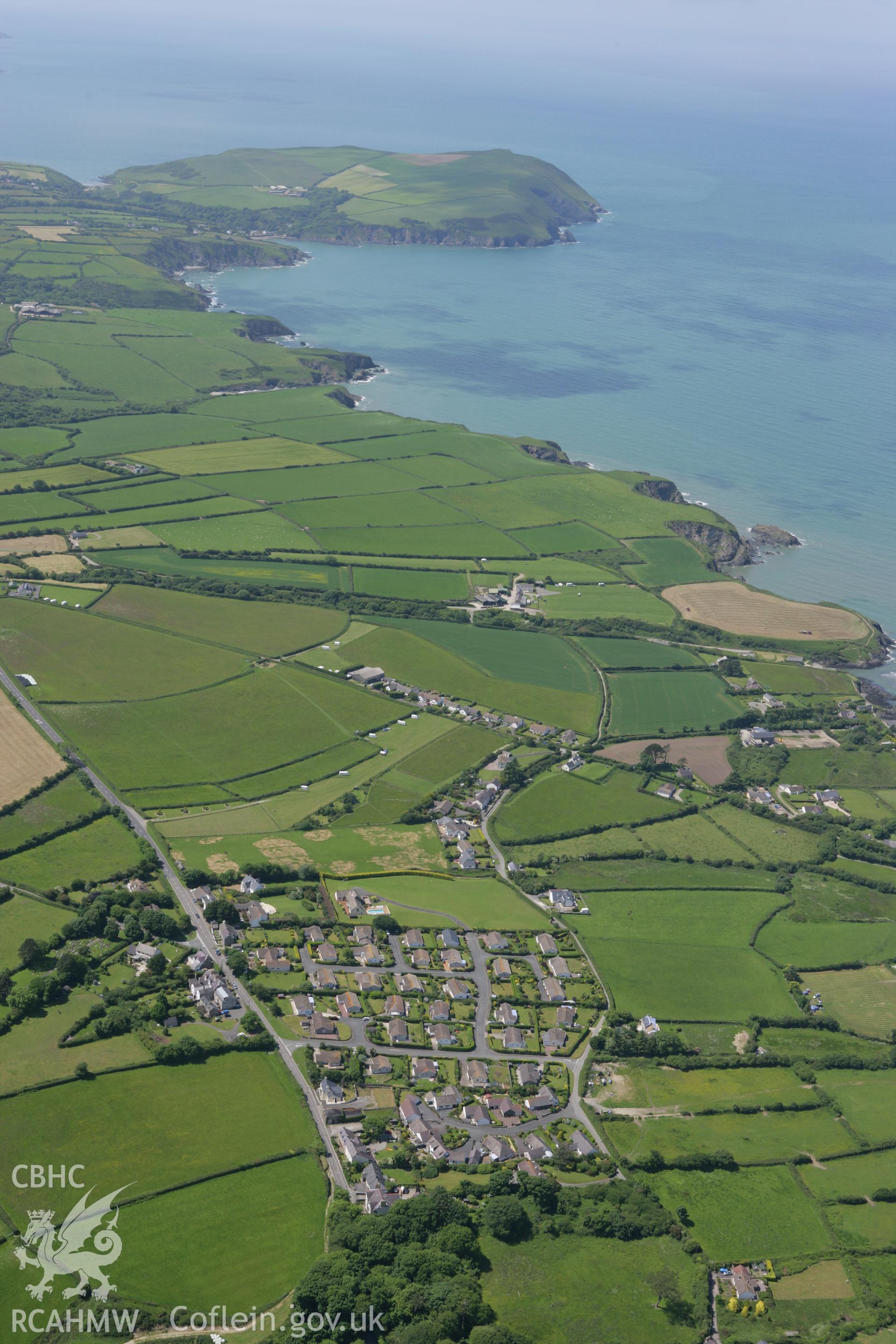 RCAHMW colour oblique photograph of coastal landscape, looking west from Newport towards Dinas Island. Taken by Toby Driver on 13/06/2008.