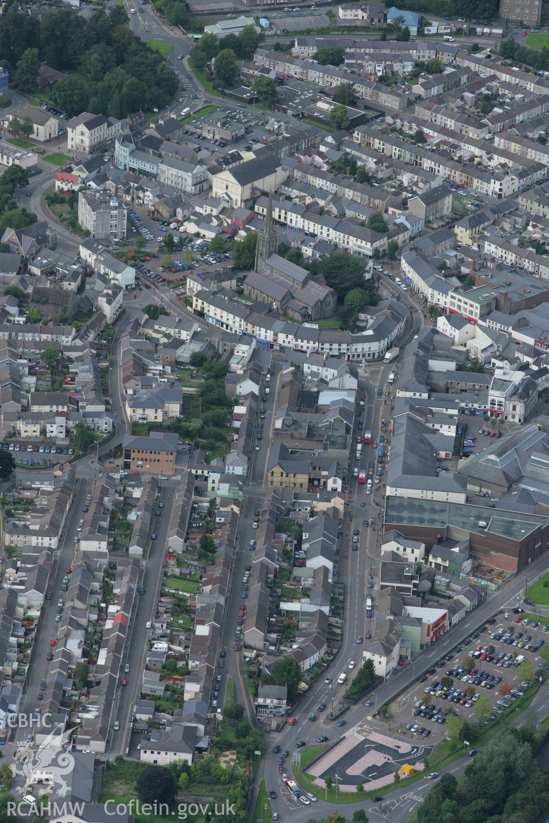 RCAHMW colour oblique photograph of St Elvan's, Foundry Town, Aberdare. Taken by Toby Driver on 12/09/2008.