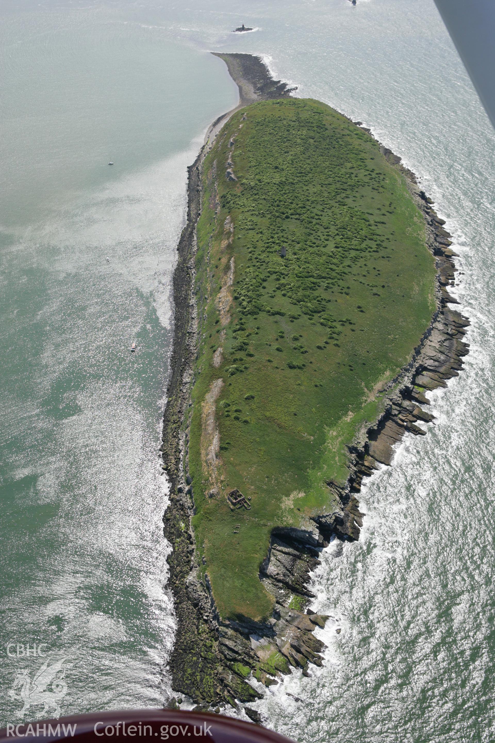 RCAHMW colour oblique photograph of Puffin Island (Ynys Seiriol or Priestholm Island). Taken by Toby Driver on 13/06/2008.