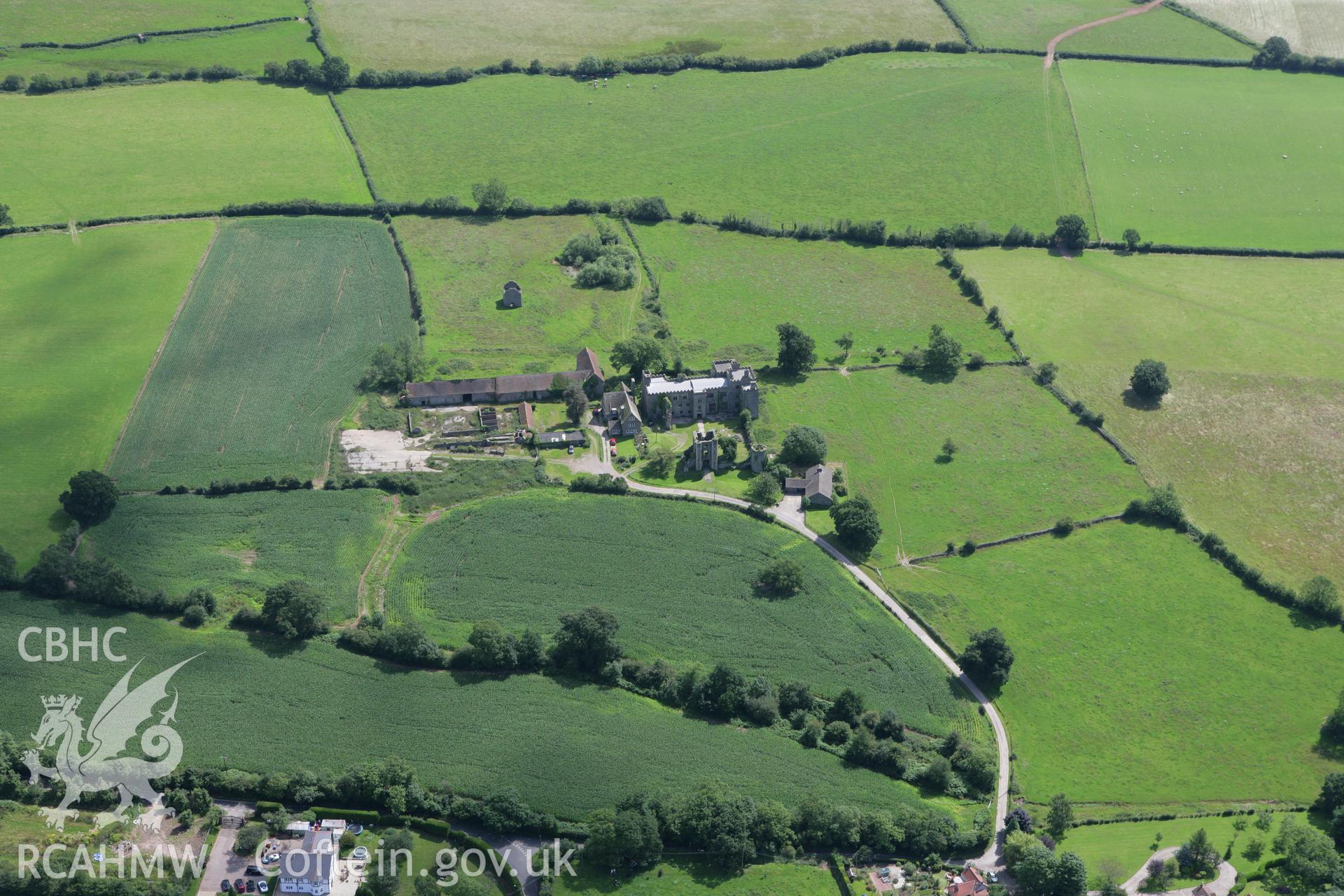 RCAHMW colour oblique photograph of Pencoed Castle, Llanmartin. Taken by Toby Driver on 21/07/2008.