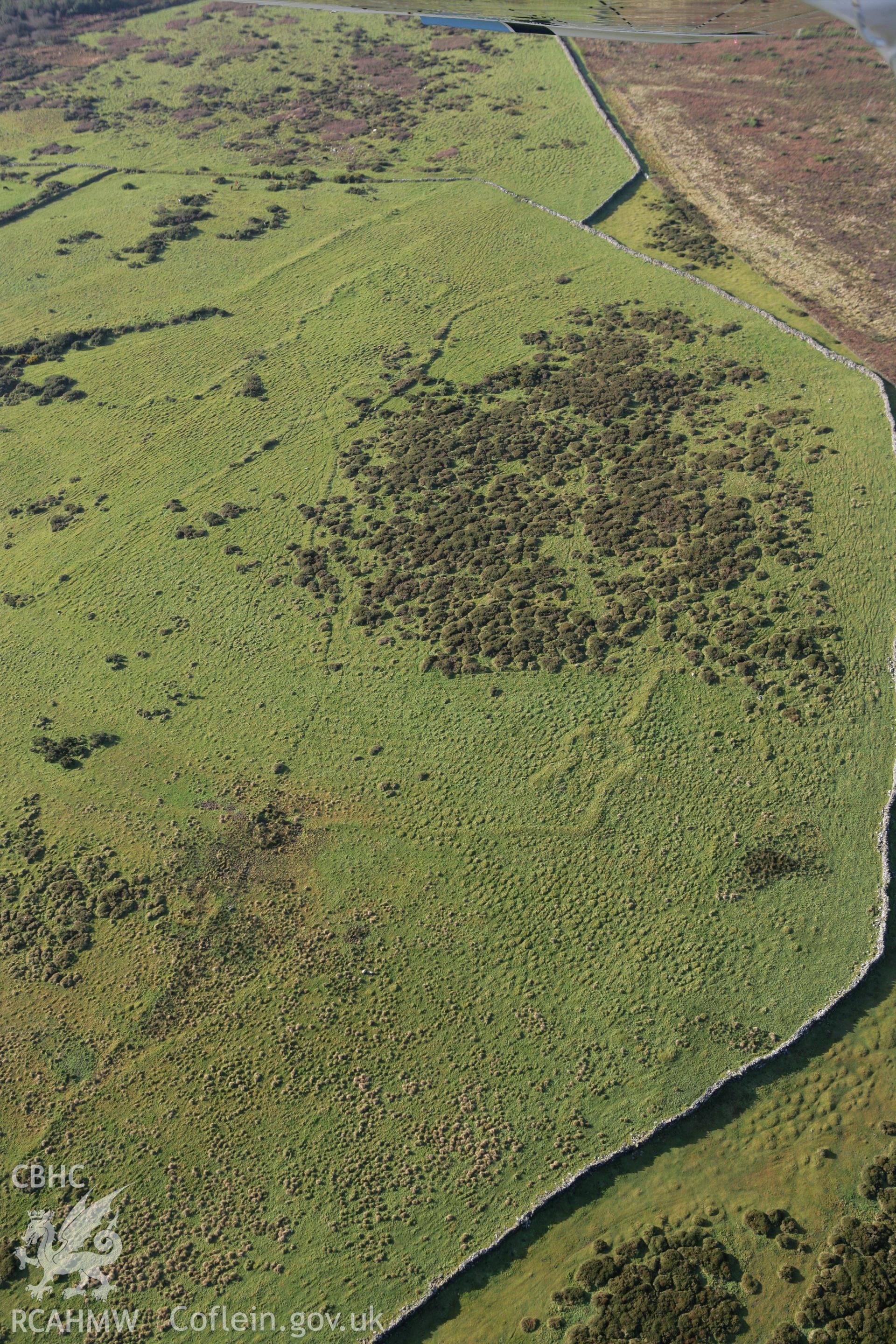 RCAHMW colour oblique photograph of Fagwr-Fran Settlement Features and Field System. Taken by Toby Driver on 15/12/2008.