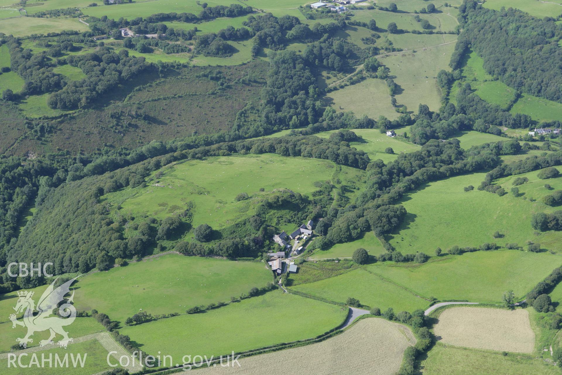 RCAHMW colour oblique aerial photograph of Dinas Melin-y-Wig. Taken on 31 July 2007 by Toby Driver