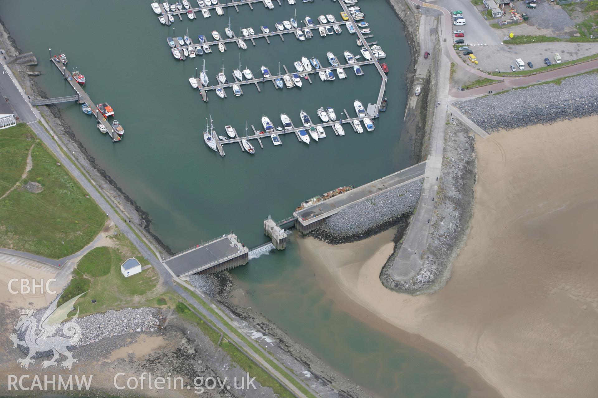 RCAHMW colour oblique photograph of Pembrey New Harbour. Taken by Toby Driver on 20/06/2008.