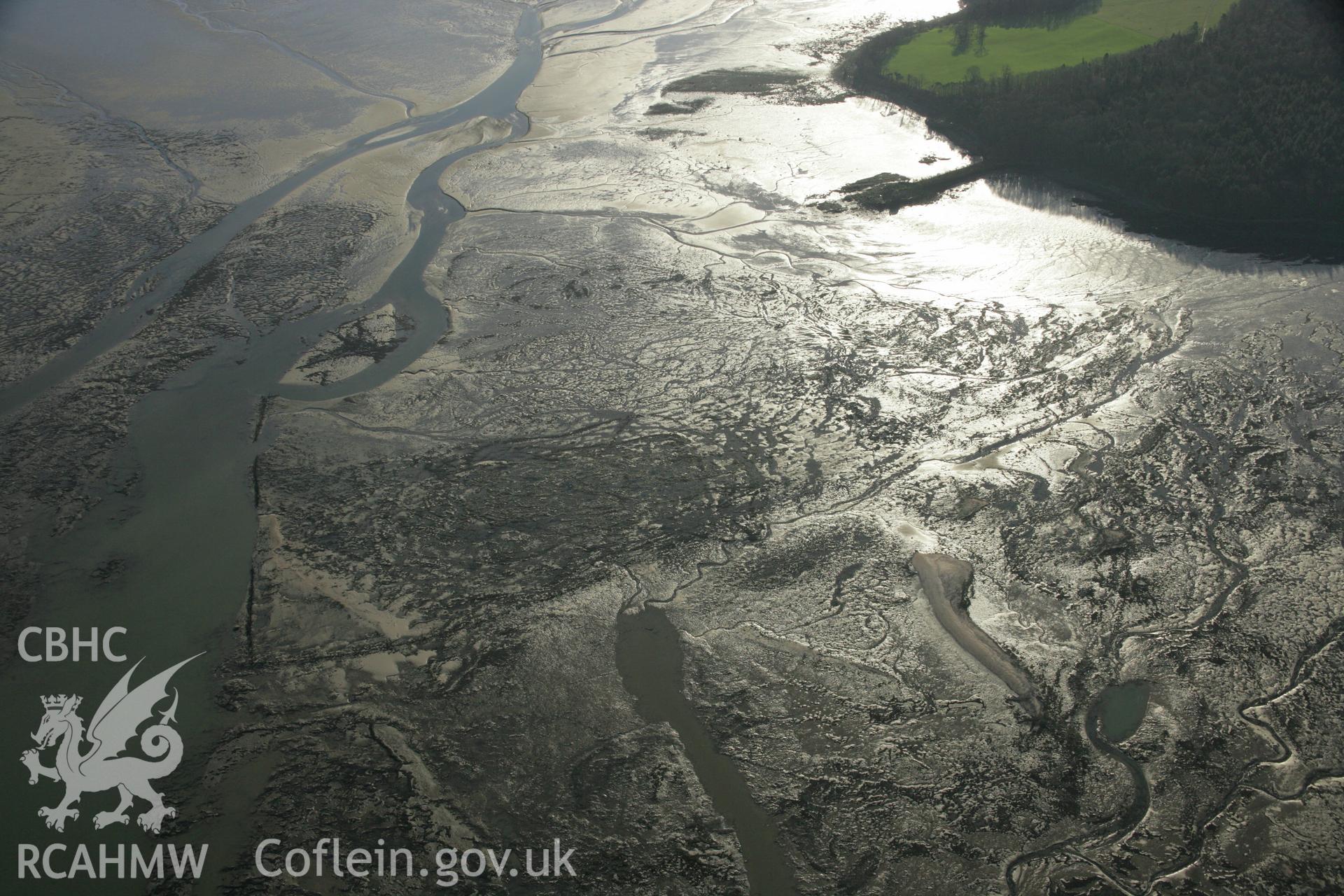 RCAHMW colour oblique aerial photograph showing view of Ogwen Fish Weir. Taken on 25 January 2007 by Toby Driver