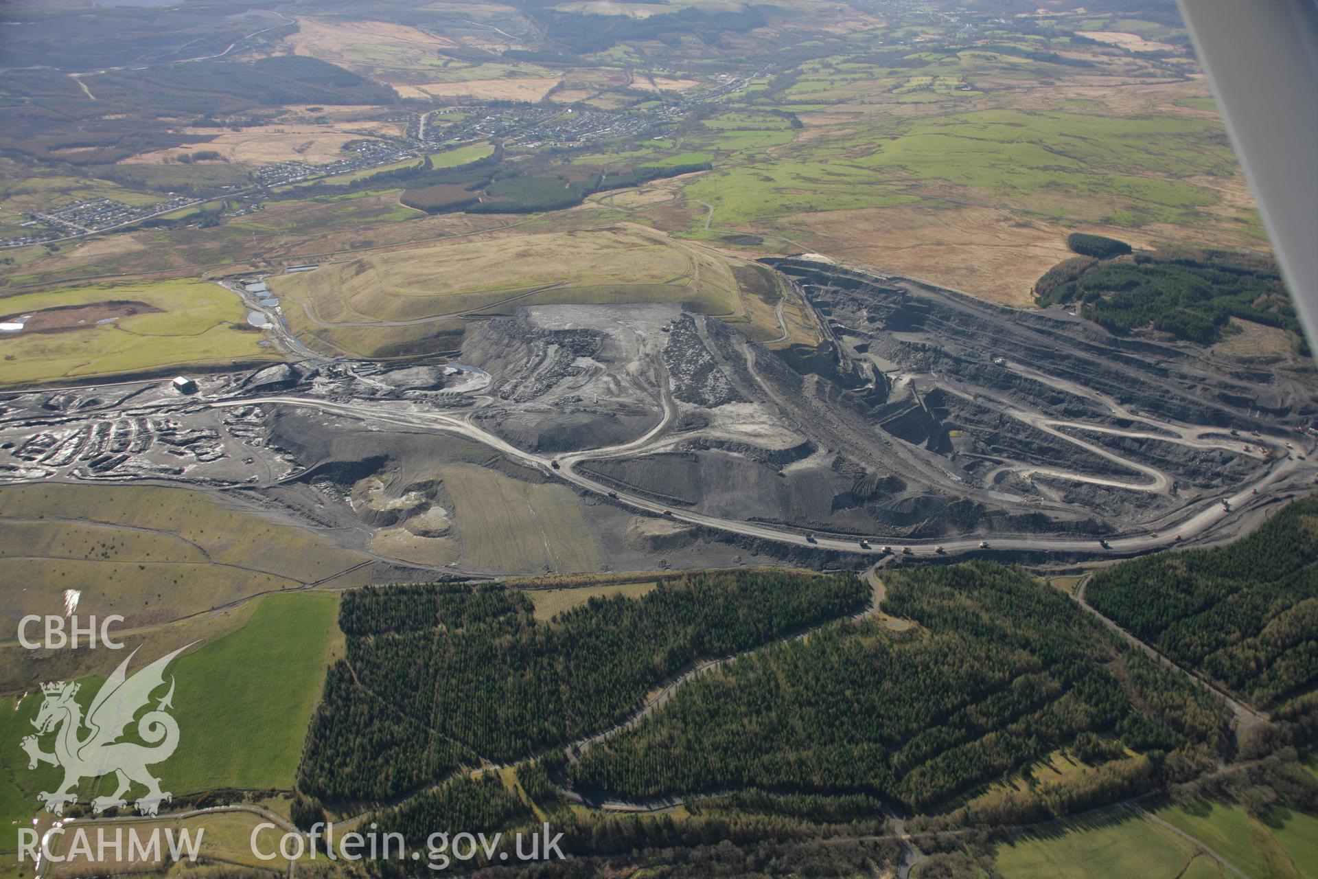 RCAHMW colour oblique aerial photograph of Nant Helen opencast mine. Taken on 21 March 2007 by Toby Driver