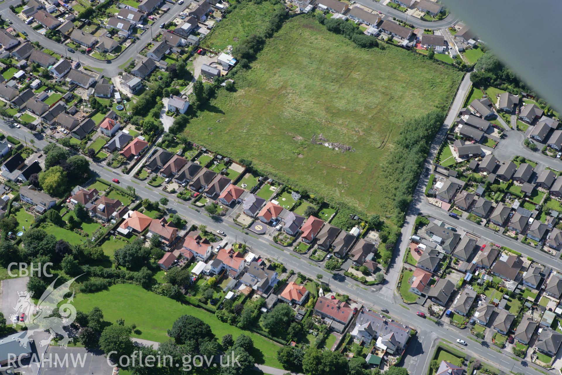 RCAHMW colour oblique aerial photograph of the once presumed, but now discounted, Roman Fort at Prestatyn. Taken on 31 July 2007 by Toby Driver